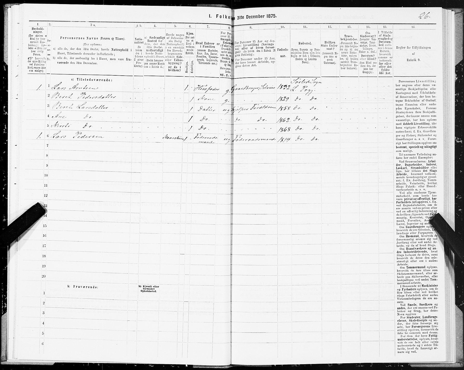 SAT, 1875 census for 1737P Lierne, 1875, p. 2026