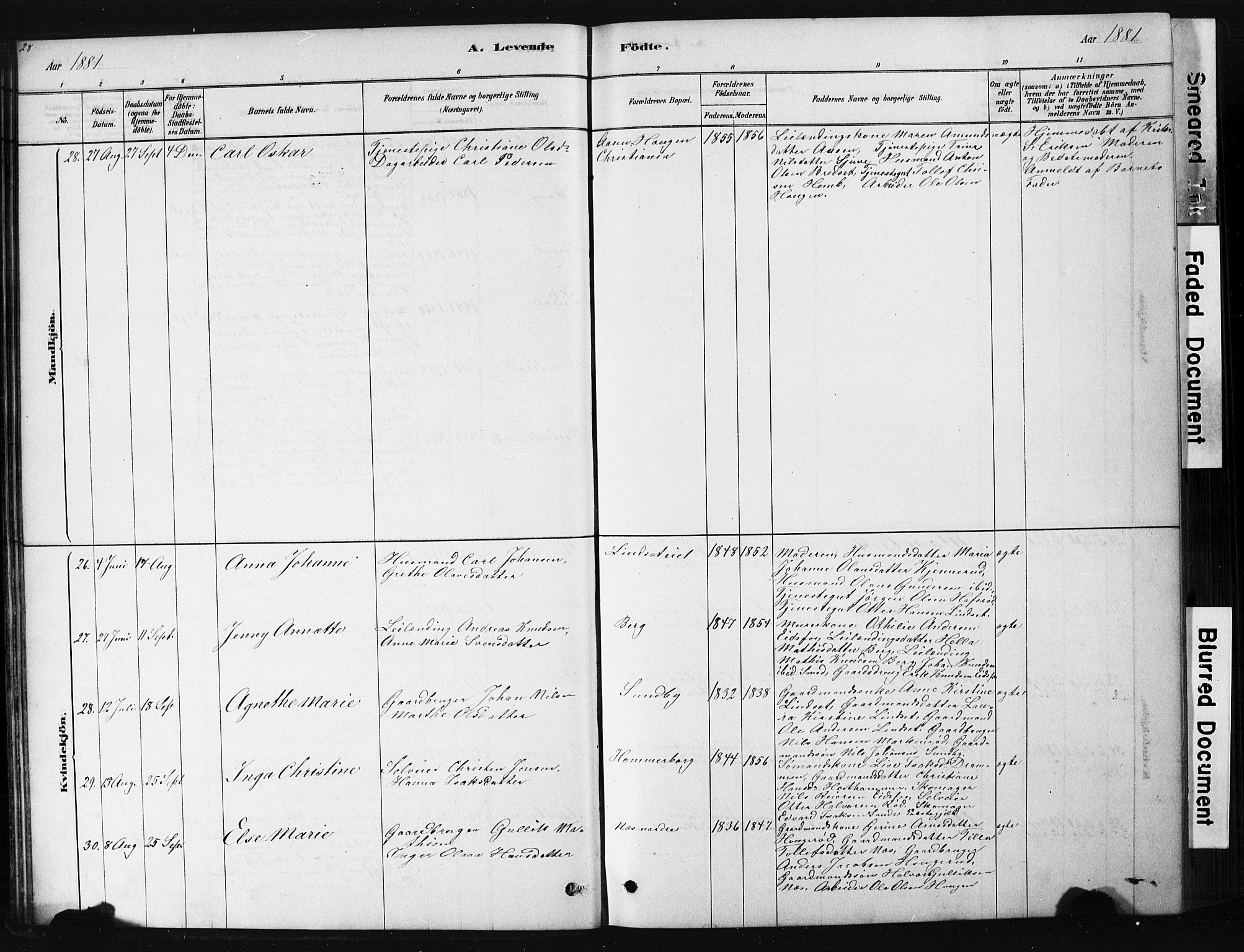 Hof kirkebøker, AV/SAKO-A-64/G/Ga/L0004: Parish register (copy) no. I 4, 1878-1930, p. 28