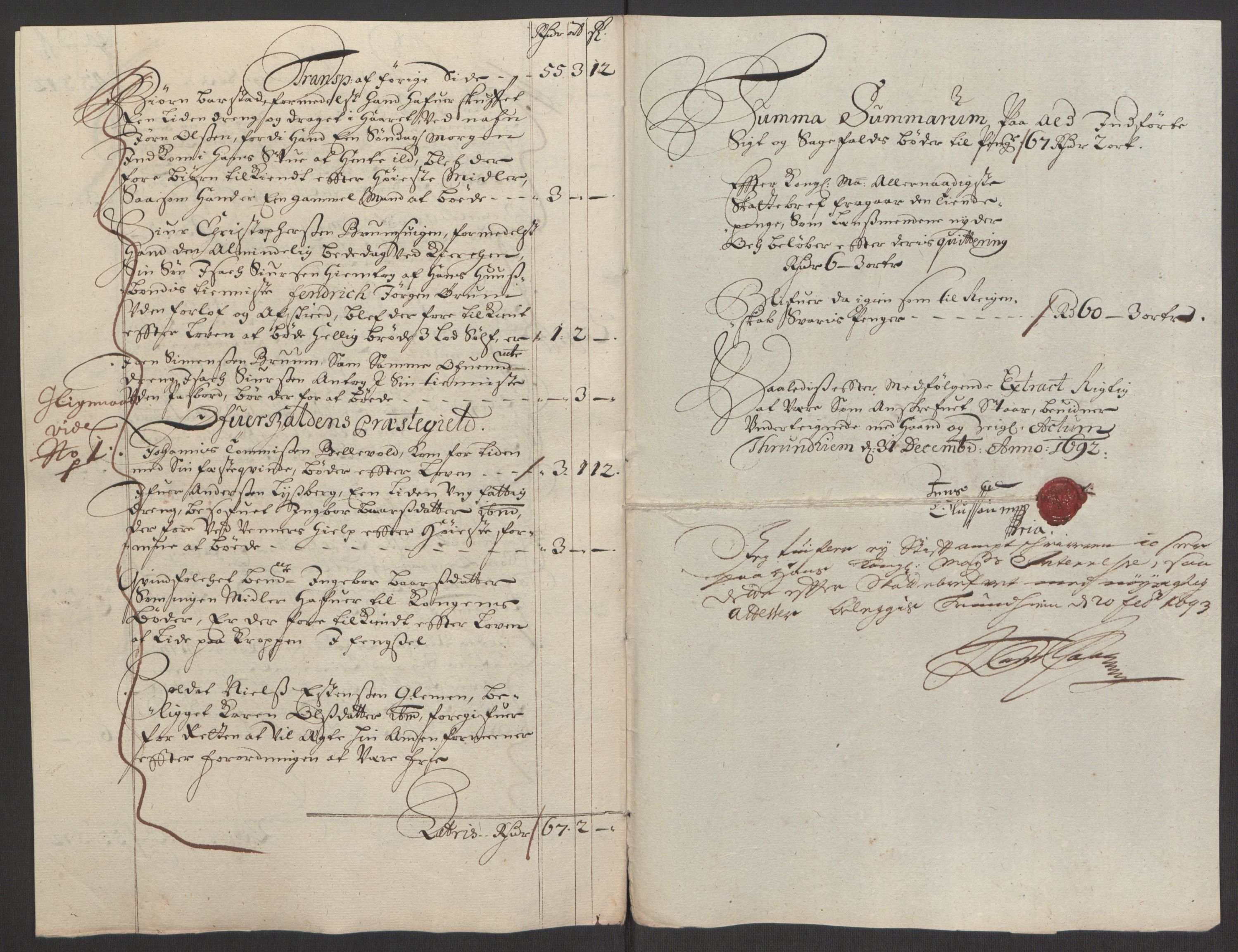 Rentekammeret inntil 1814, Reviderte regnskaper, Fogderegnskap, AV/RA-EA-4092/R64/L4424: Fogderegnskap Namdal, 1692-1695, p. 118