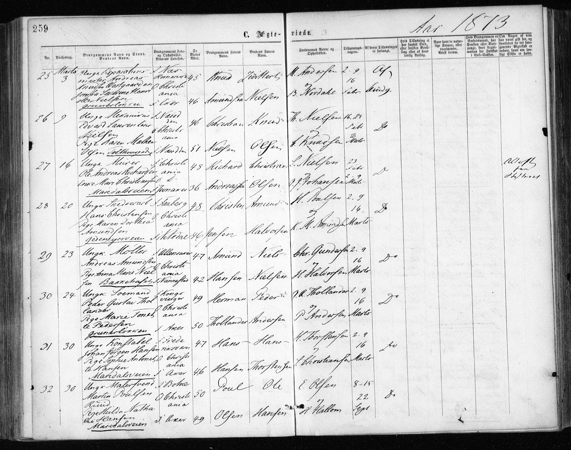 Gamle Aker prestekontor Kirkebøker, AV/SAO-A-10617a/F/L0003: Parish register (official) no. 3, 1865-1873, p. 259