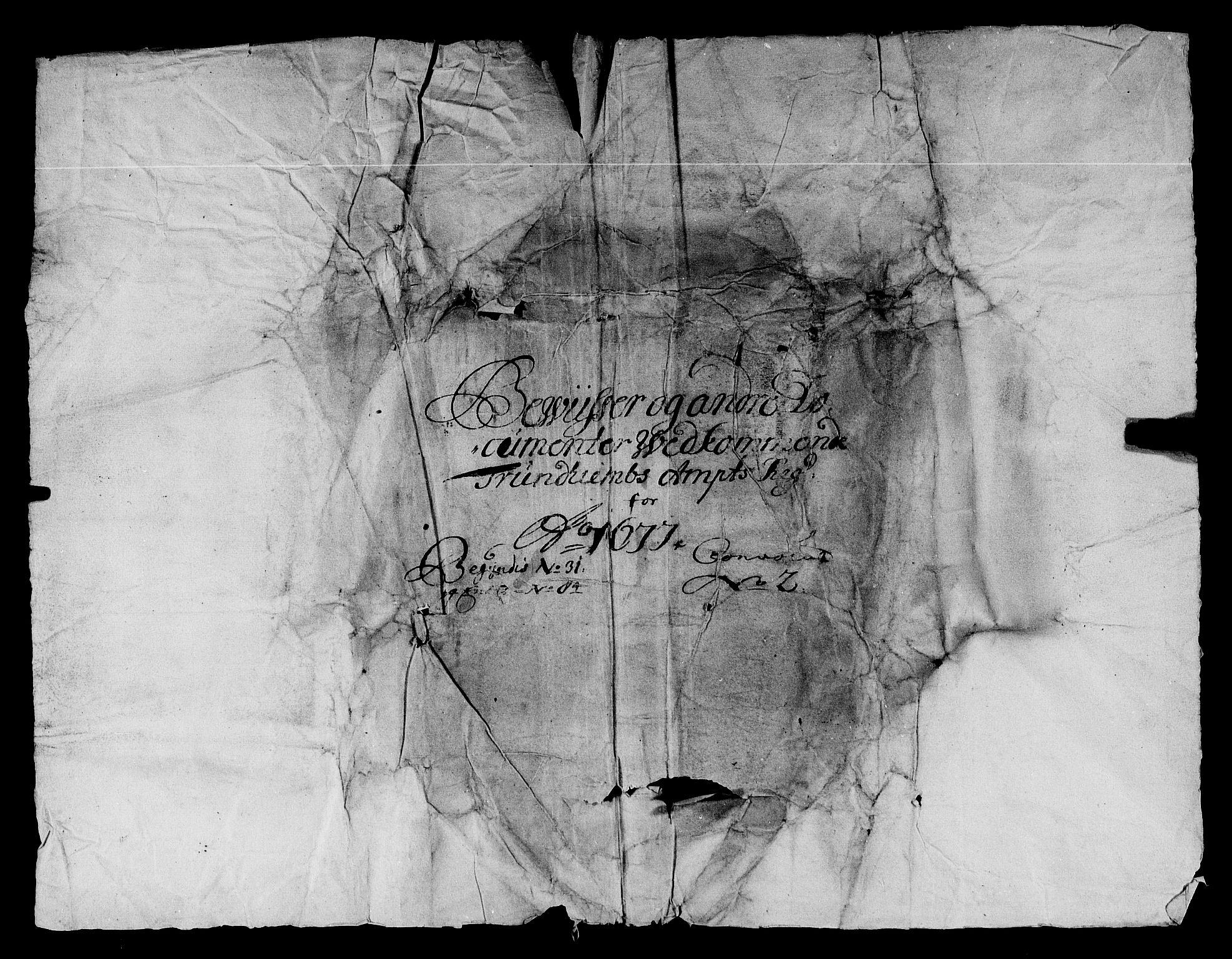 Rentekammeret inntil 1814, Reviderte regnskaper, Stiftamtstueregnskaper, Trondheim stiftamt og Nordland amt, AV/RA-EA-6044/R/Re/L0049: Trondheim stiftamt og Nordland amt, 1677