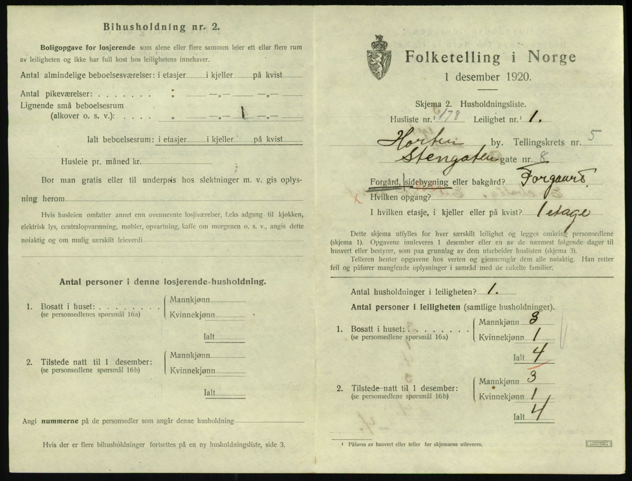 SAKO, 1920 census for Horten, 1920, p. 6269