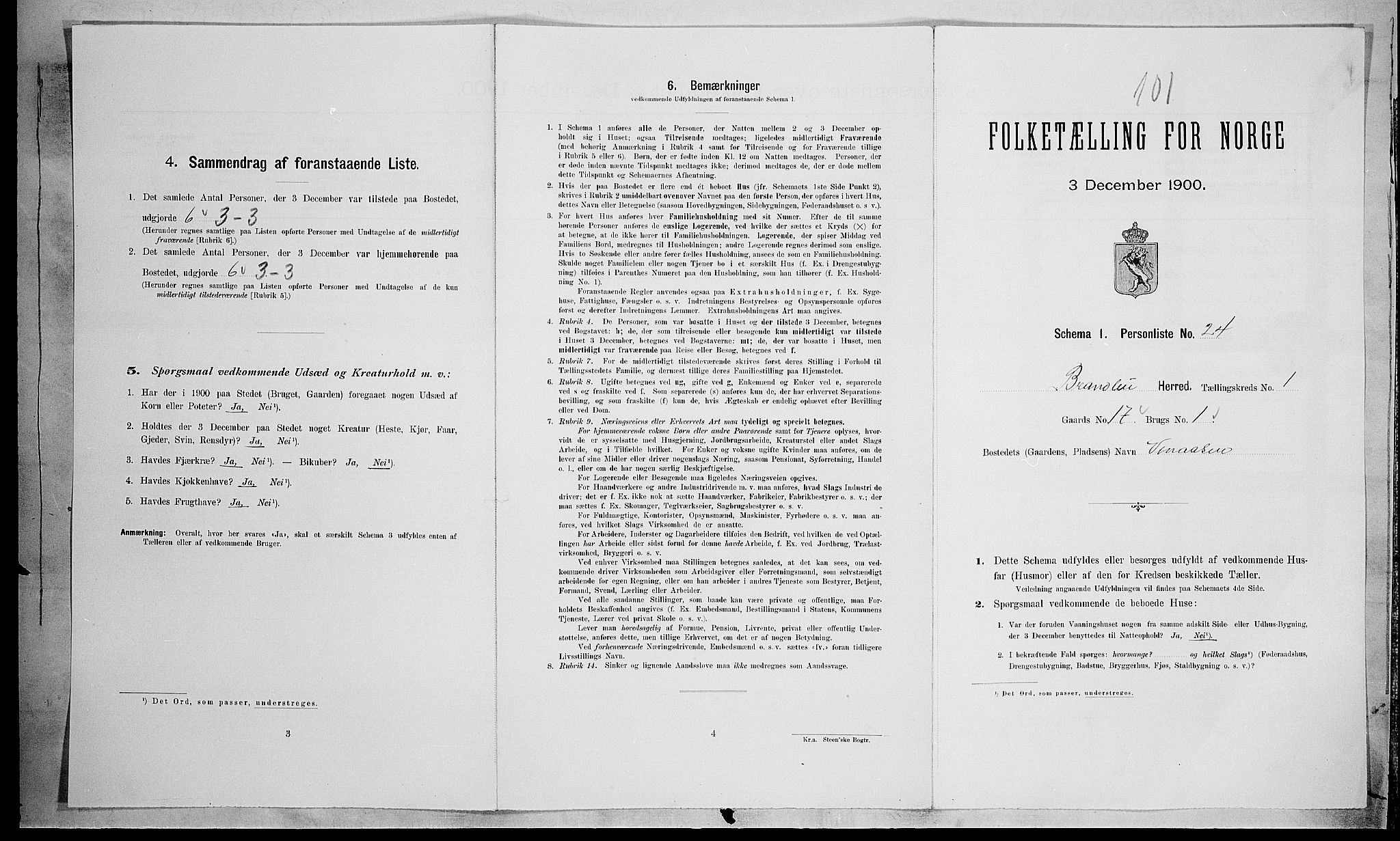 SAH, 1900 census for Brandbu, 1900, p. 96