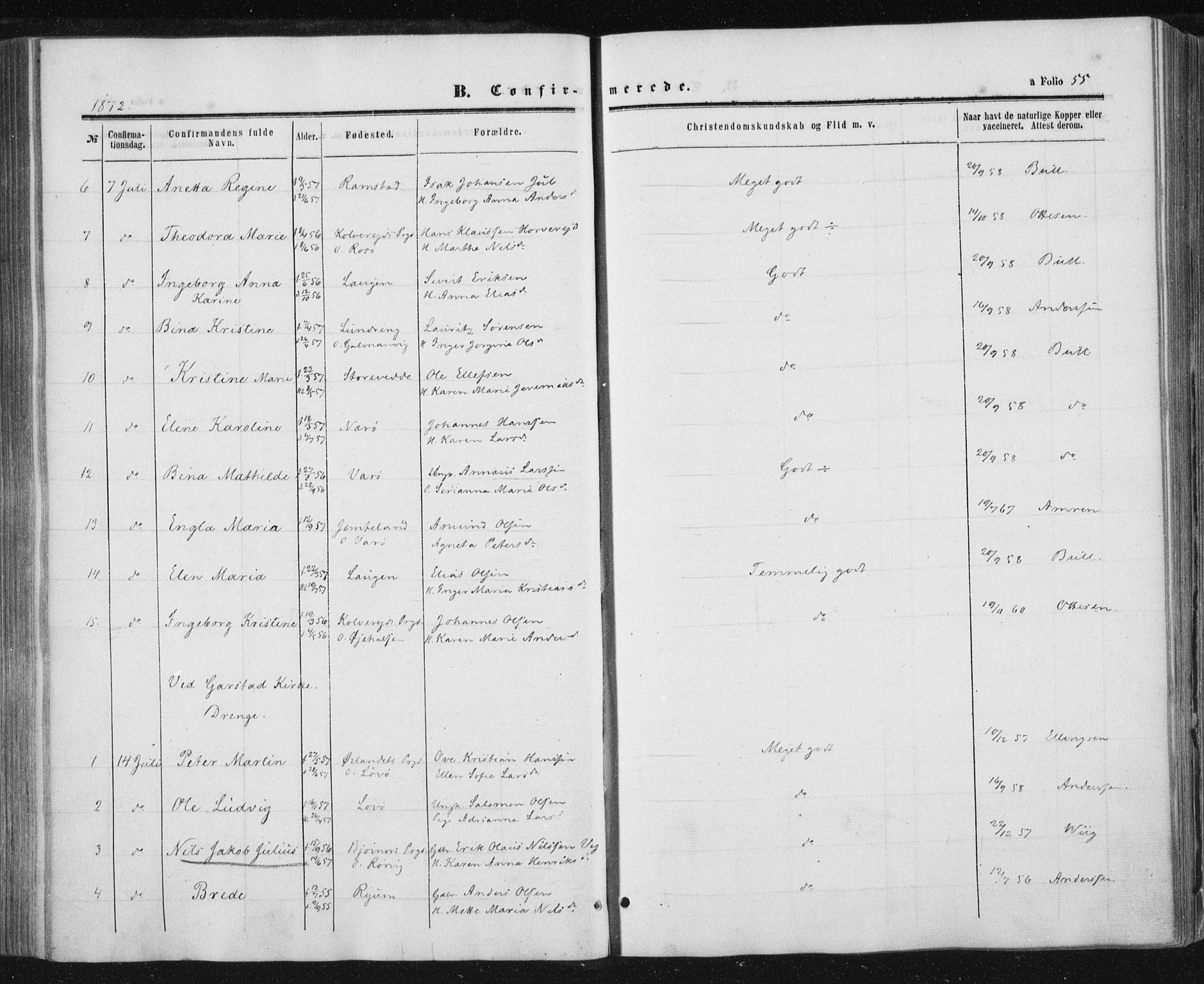 Ministerialprotokoller, klokkerbøker og fødselsregistre - Nord-Trøndelag, SAT/A-1458/784/L0670: Parish register (official) no. 784A05, 1860-1876, p. 55