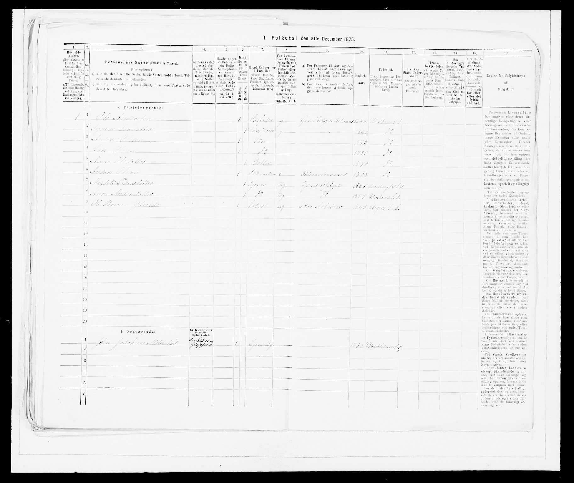 SAB, 1875 Census for 1447P Innvik, 1875, p. 530