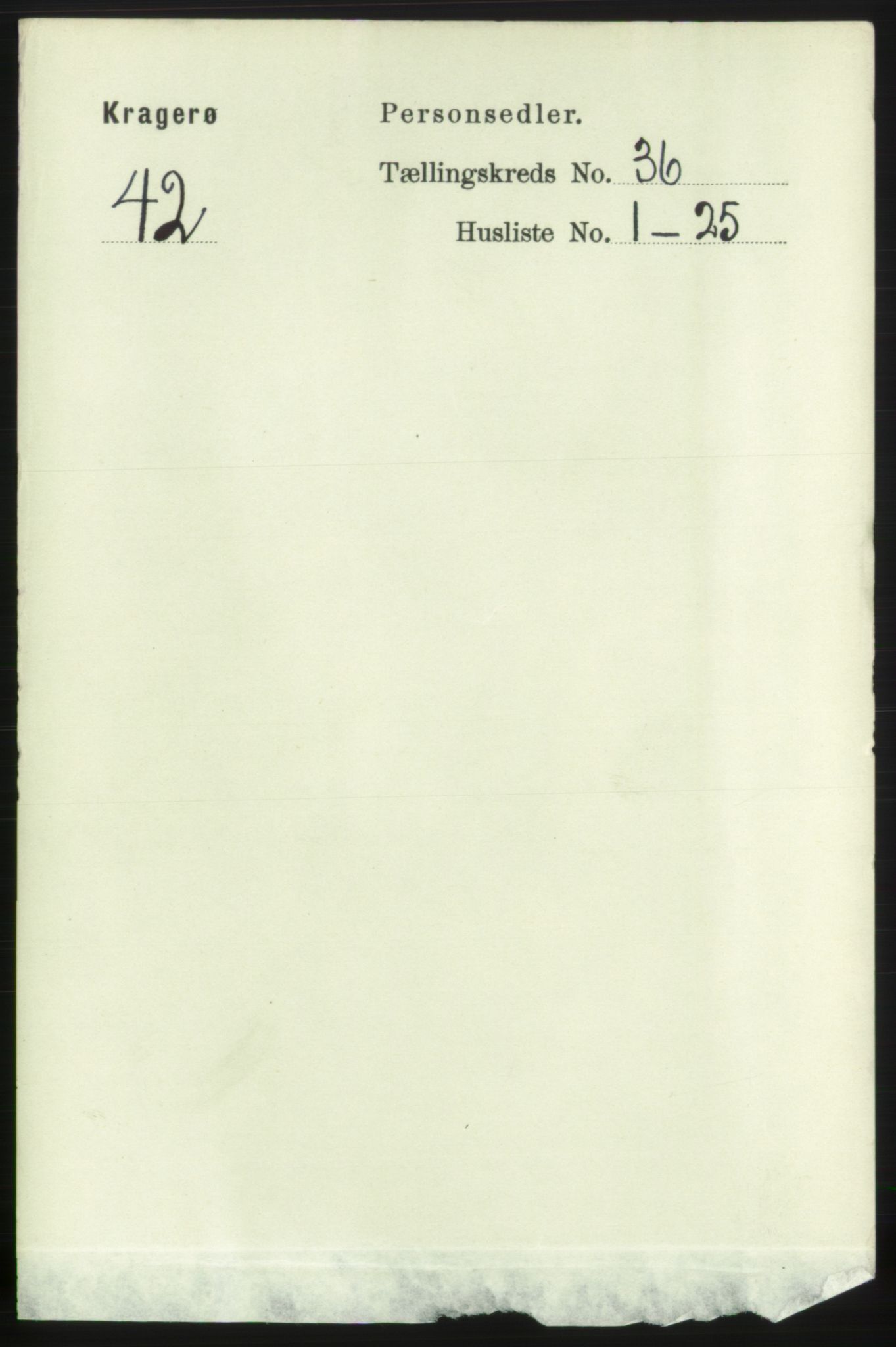 RA, 1891 census for 0801 Kragerø, 1891, p. 6457