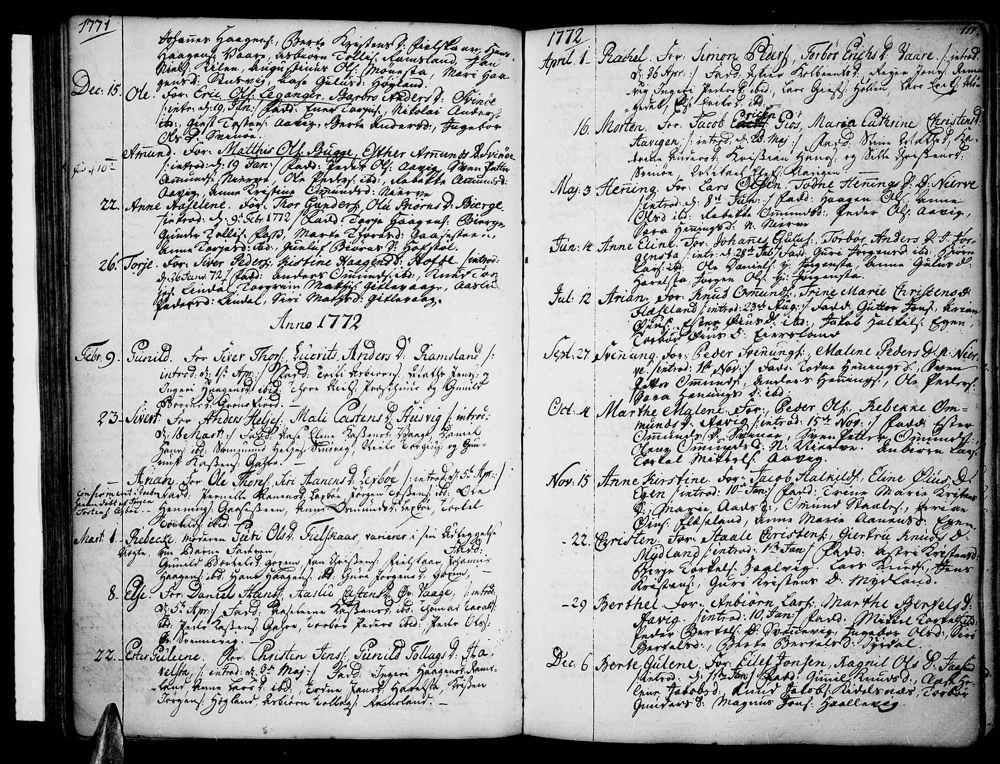 Sør-Audnedal sokneprestkontor, SAK/1111-0039/F/Fa/Fab/L0002: Parish register (official) no. A 2 /2, 1770-1804, p. 111