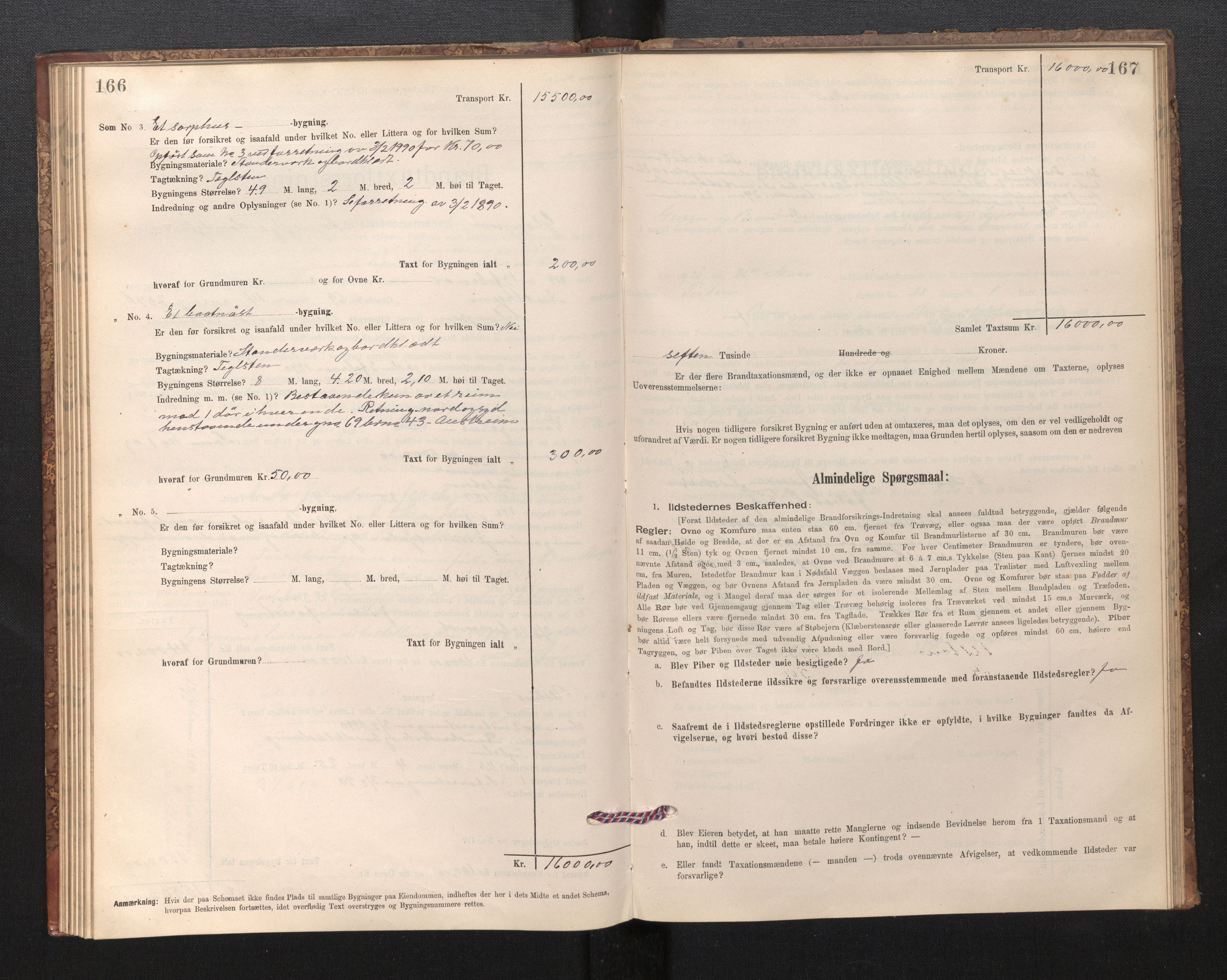 Lensmannen i Gloppen og Breim, SAB/A-27801/0012/L0003: Branntakstprotokoll, skjematakst, 1894-1931, p. 166-167