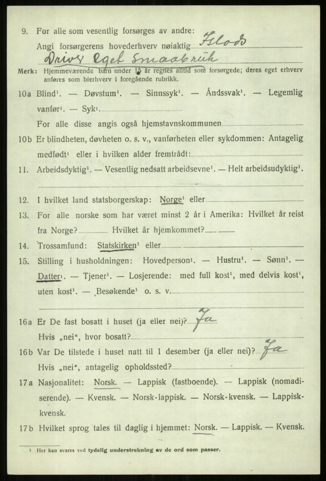 SATØ, 1920 census for Tranøy, 1920, p. 2058