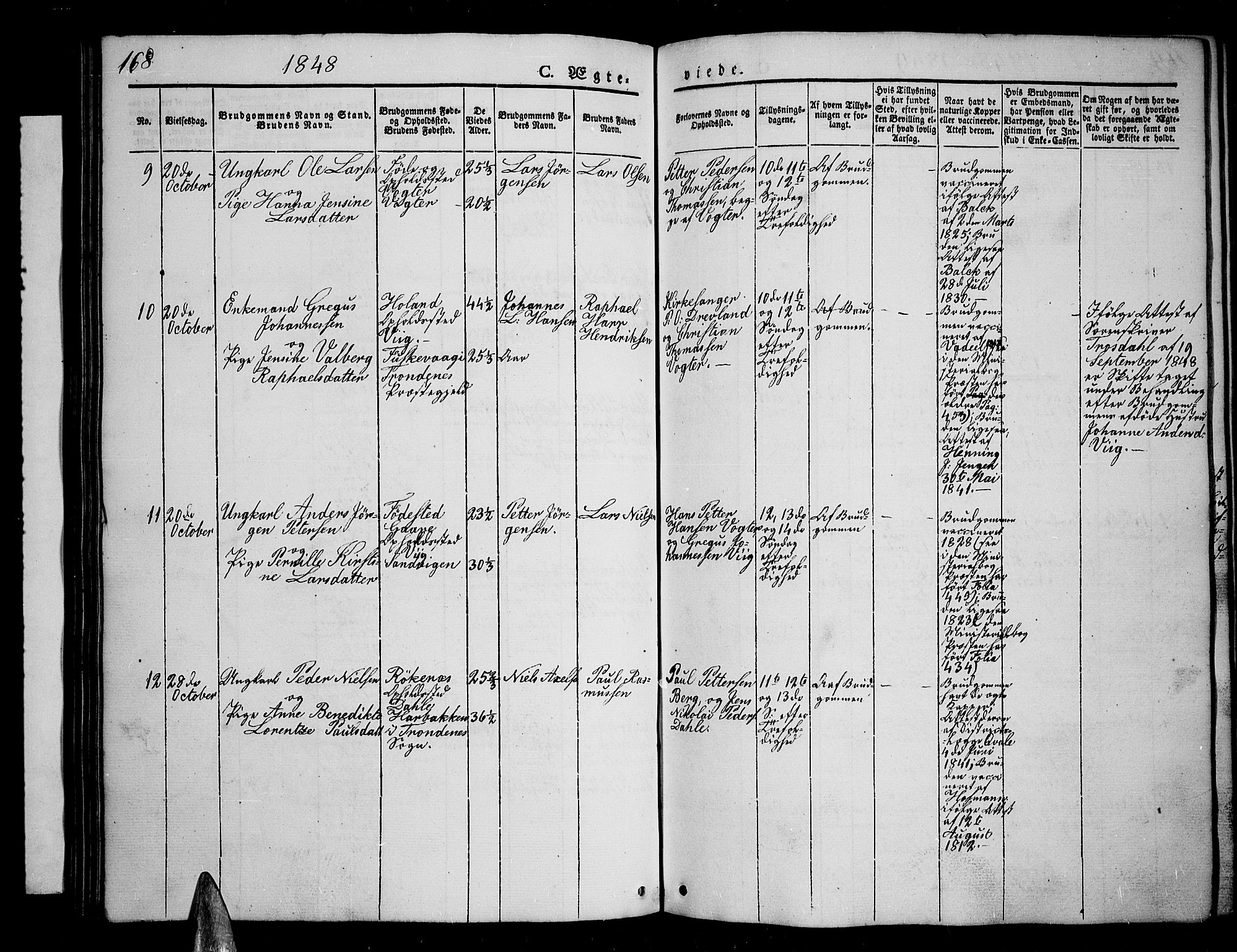 Kvæfjord sokneprestkontor, AV/SATØ-S-1323/G/Ga/Gab/L0002klokker: Parish register (copy) no. 2, 1841-1855, p. 168