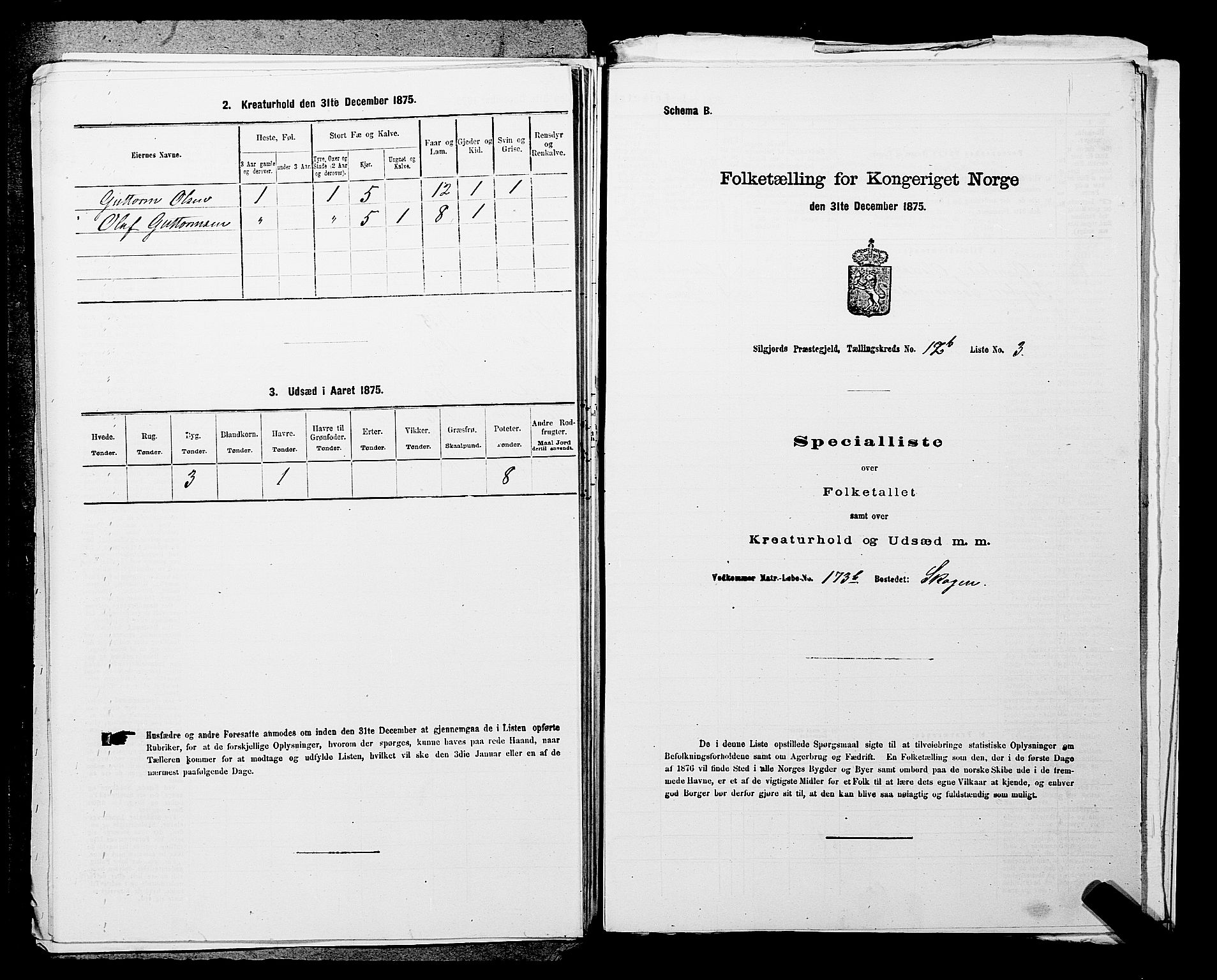 SAKO, 1875 census for 0828P Seljord, 1875, p. 1360