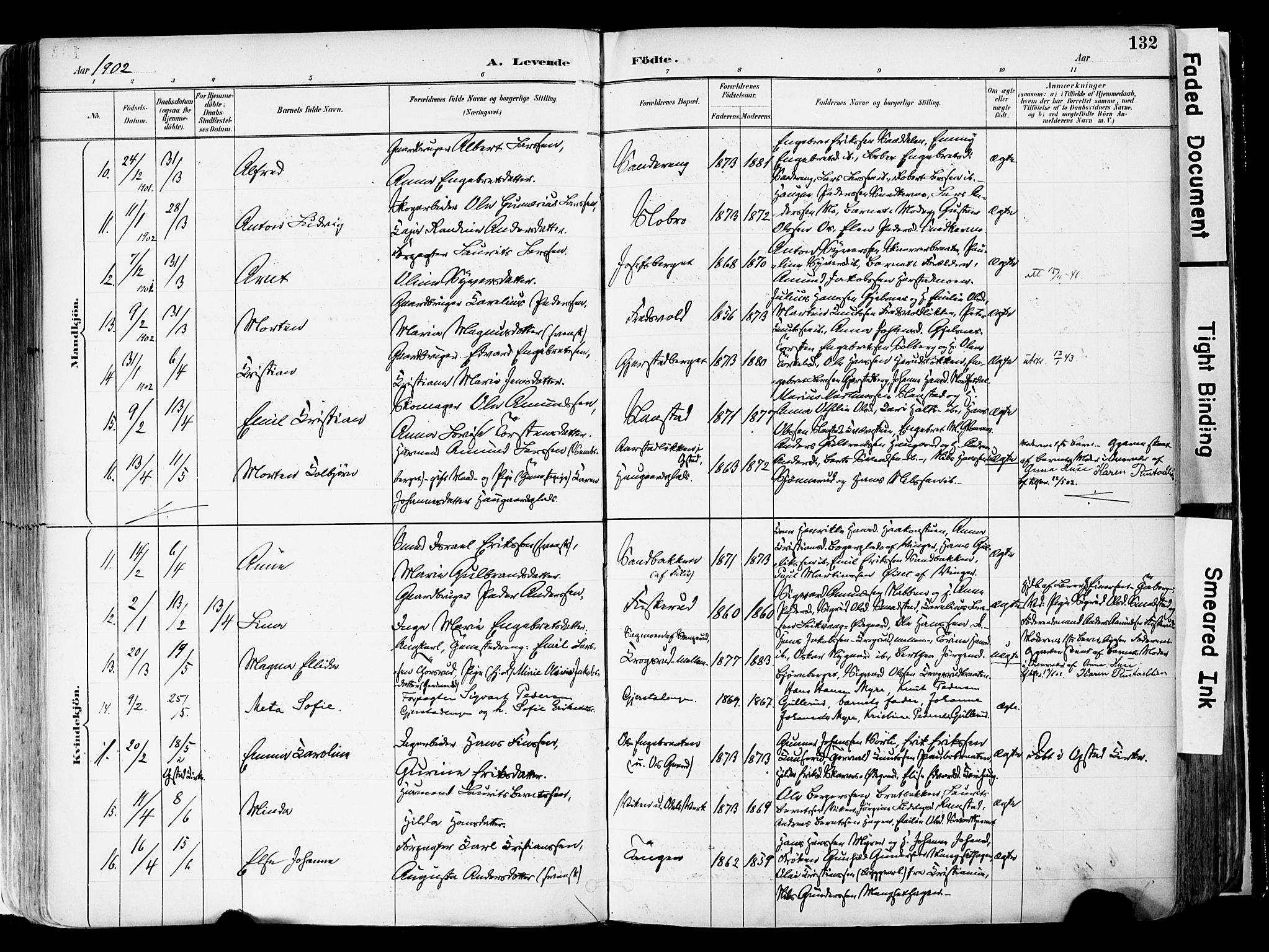 Sør-Odal prestekontor, SAH/PREST-030/H/Ha/Haa/L0006: Parish register (official) no. 6, 1886-1931, p. 132