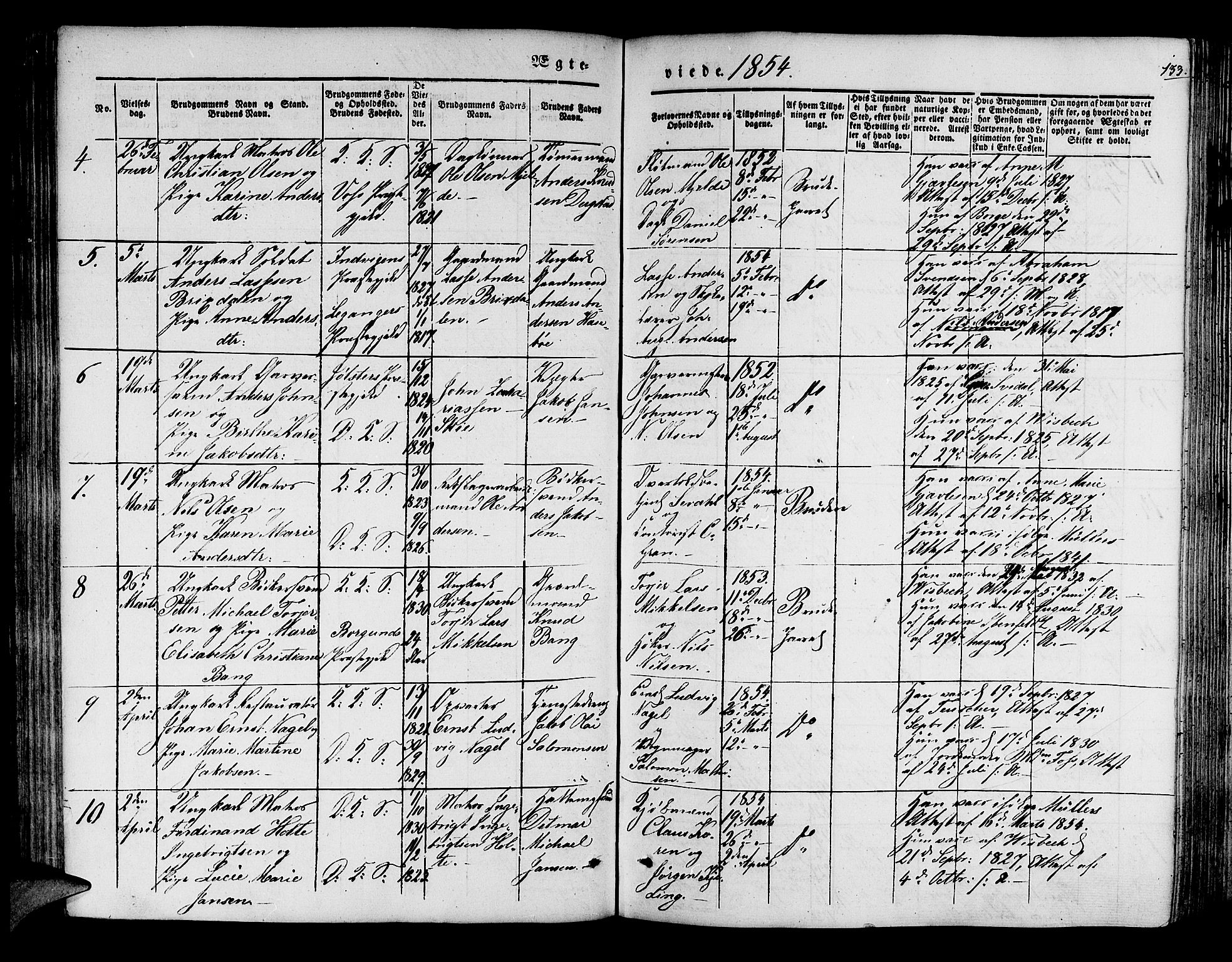 Korskirken sokneprestembete, AV/SAB-A-76101/H/Hab: Parish register (copy) no. D 1, 1840-1867, p. 133