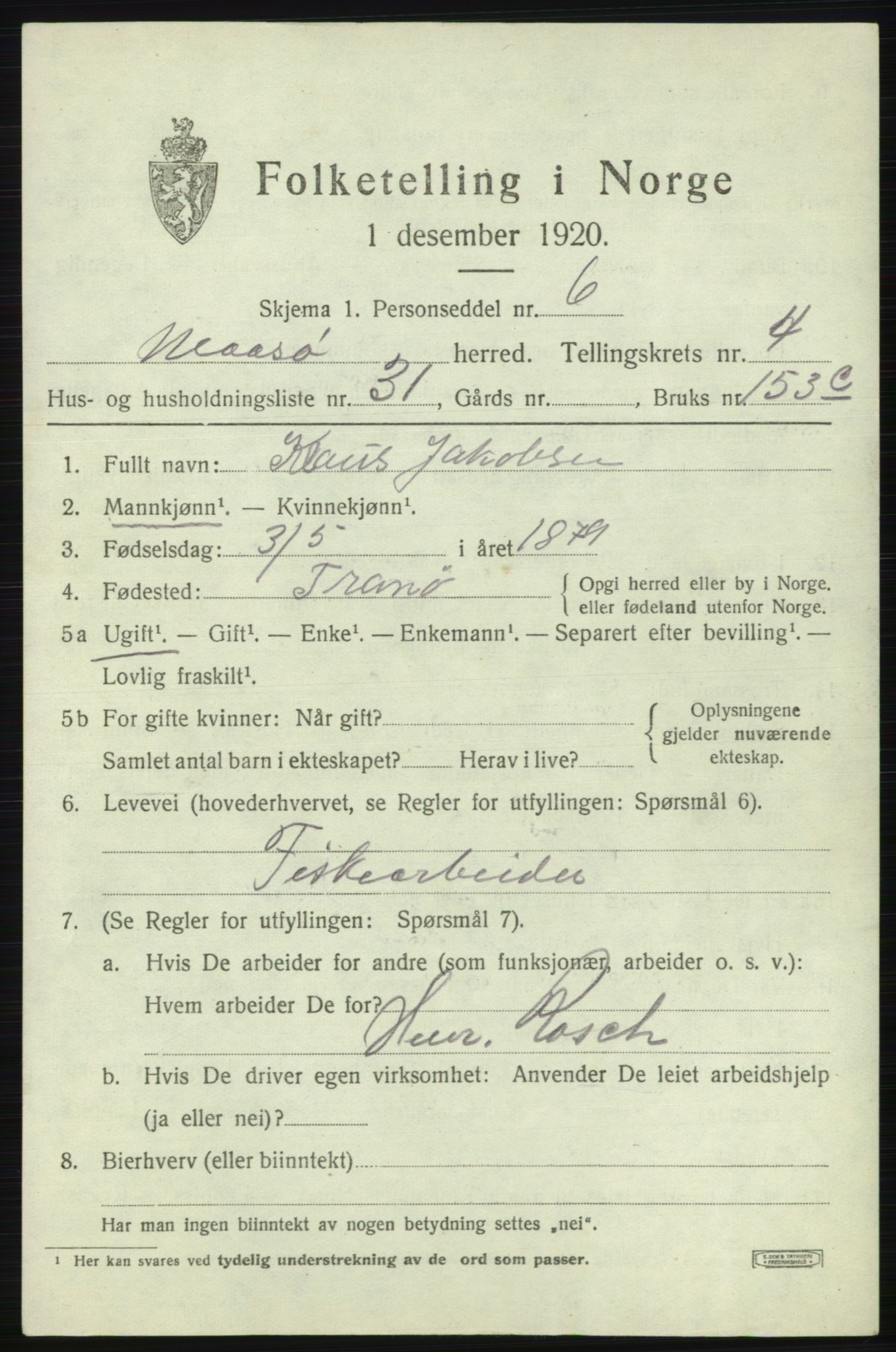 SATØ, 1920 census for Måsøy, 1920, p. 2188
