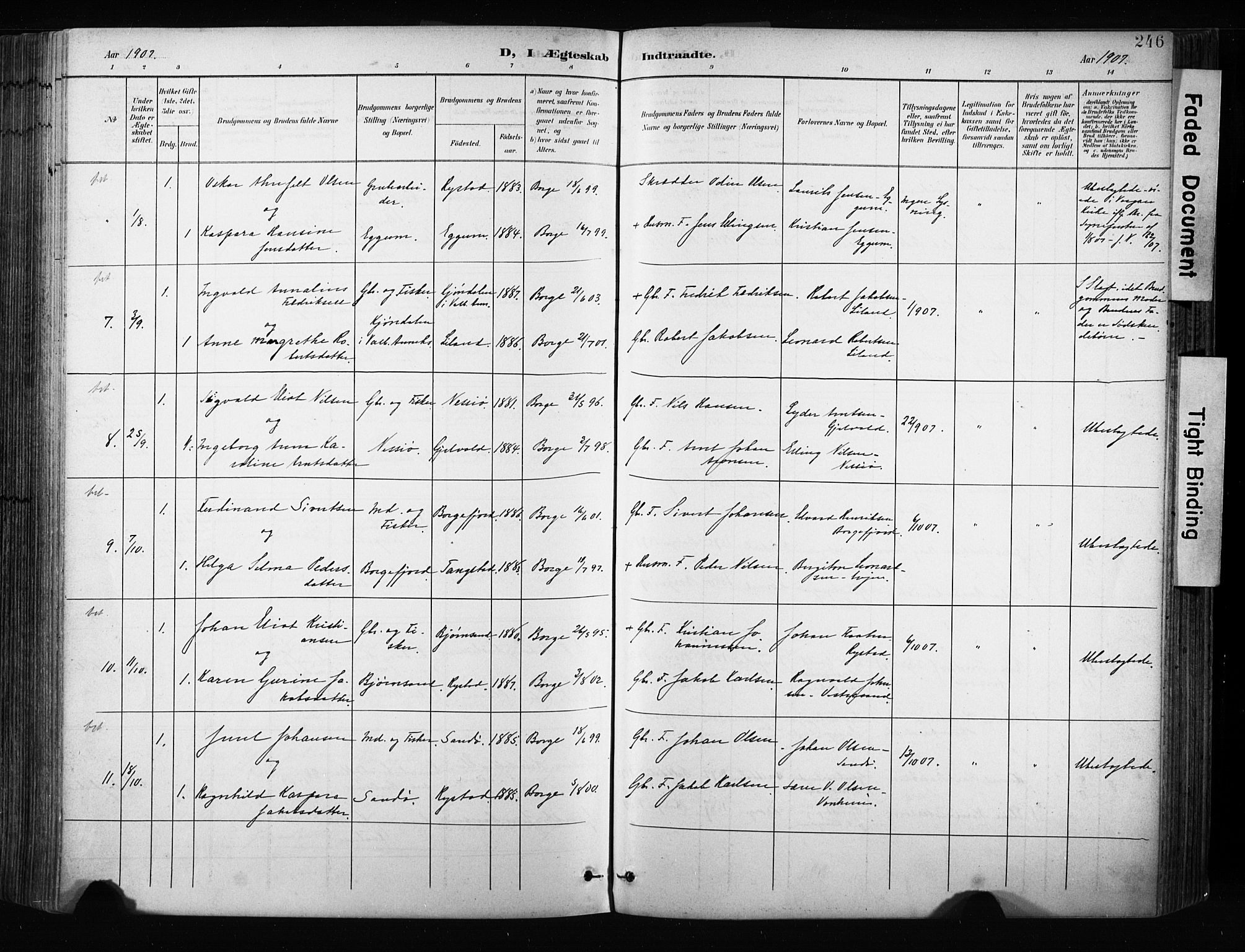 Ministerialprotokoller, klokkerbøker og fødselsregistre - Nordland, AV/SAT-A-1459/880/L1134: Parish register (official) no. 880A08, 1899-1908, p. 246