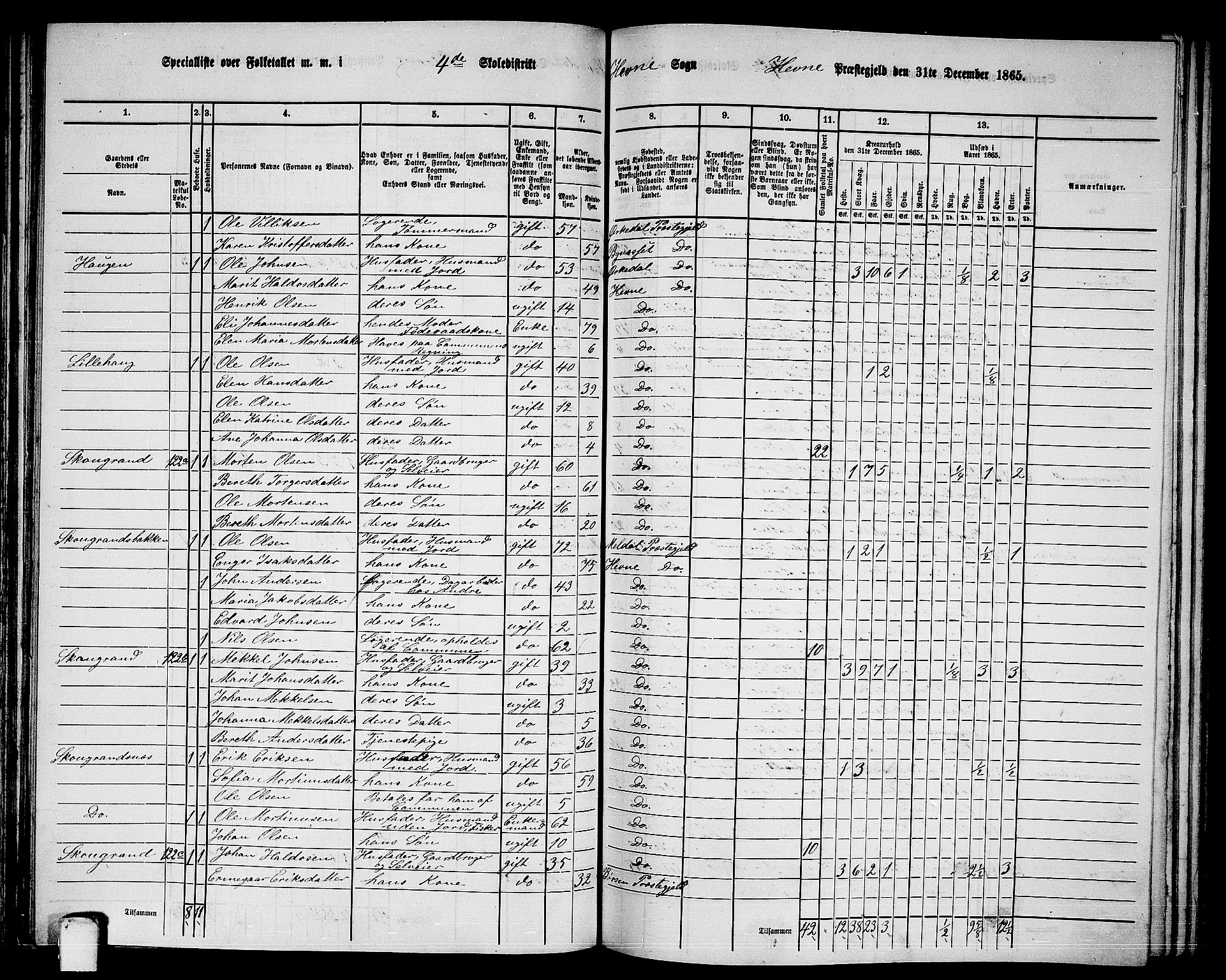 RA, 1865 census for Hemne, 1865, p. 90