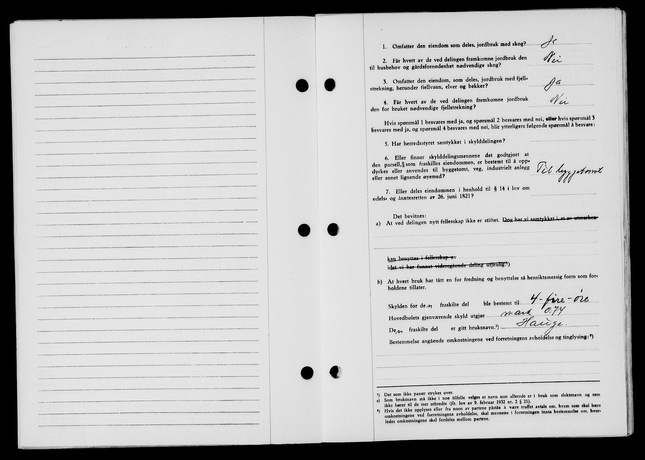 Flekkefjord sorenskriveri, AV/SAK-1221-0001/G/Gb/Gba/L0065: Mortgage book no. A-13, 1949-1949, Diary no: : 794/1949