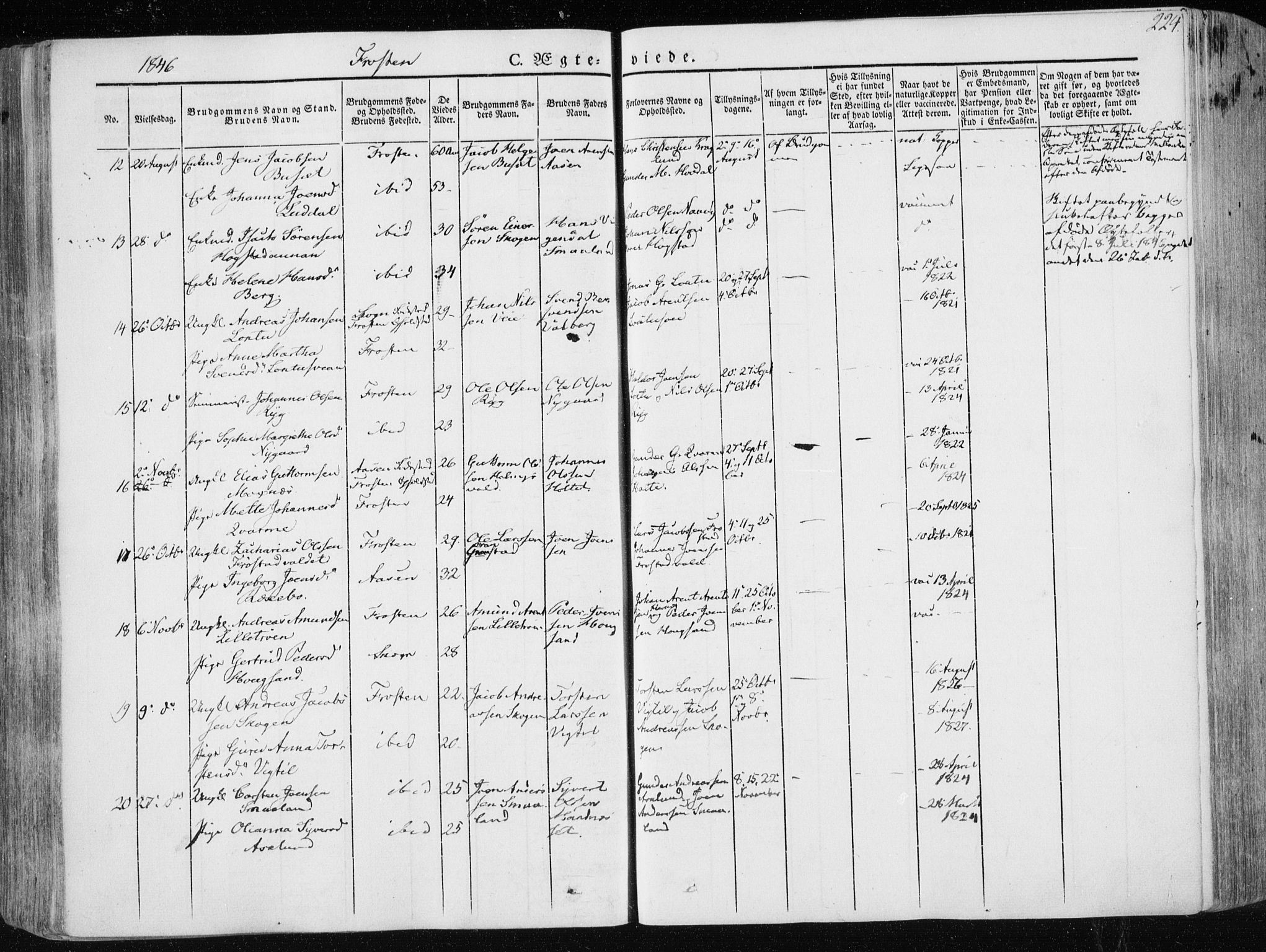 Ministerialprotokoller, klokkerbøker og fødselsregistre - Nord-Trøndelag, SAT/A-1458/713/L0115: Parish register (official) no. 713A06, 1838-1851, p. 224