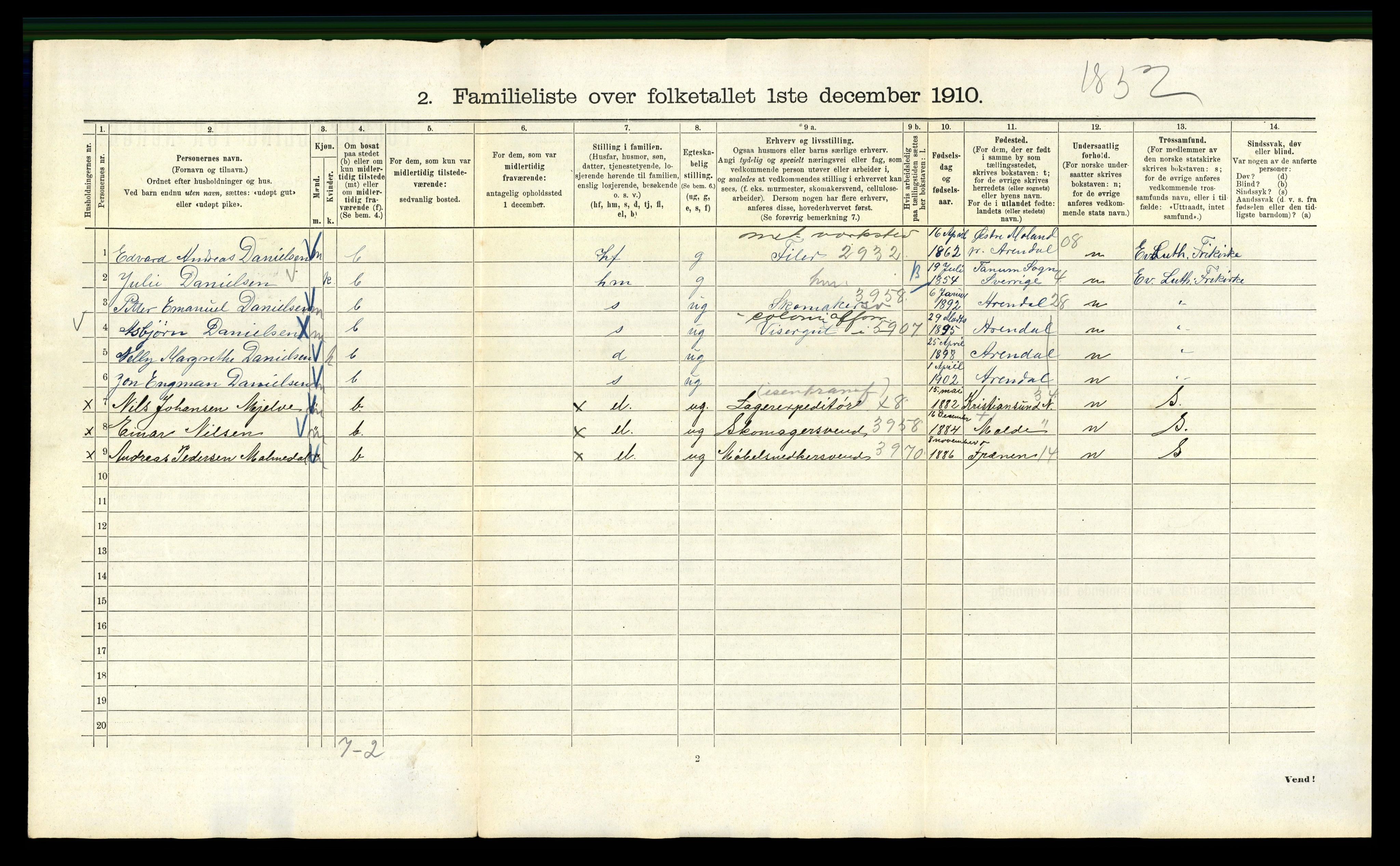 RA, 1910 census for Kristiania, 1910, p. 121316