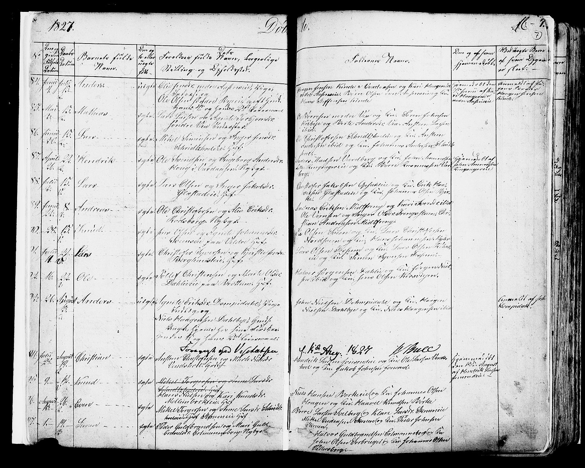 Ringsaker prestekontor, AV/SAH-PREST-014/K/Ka/L0007: Parish register (official) no. 7A, 1826-1837, p. 7