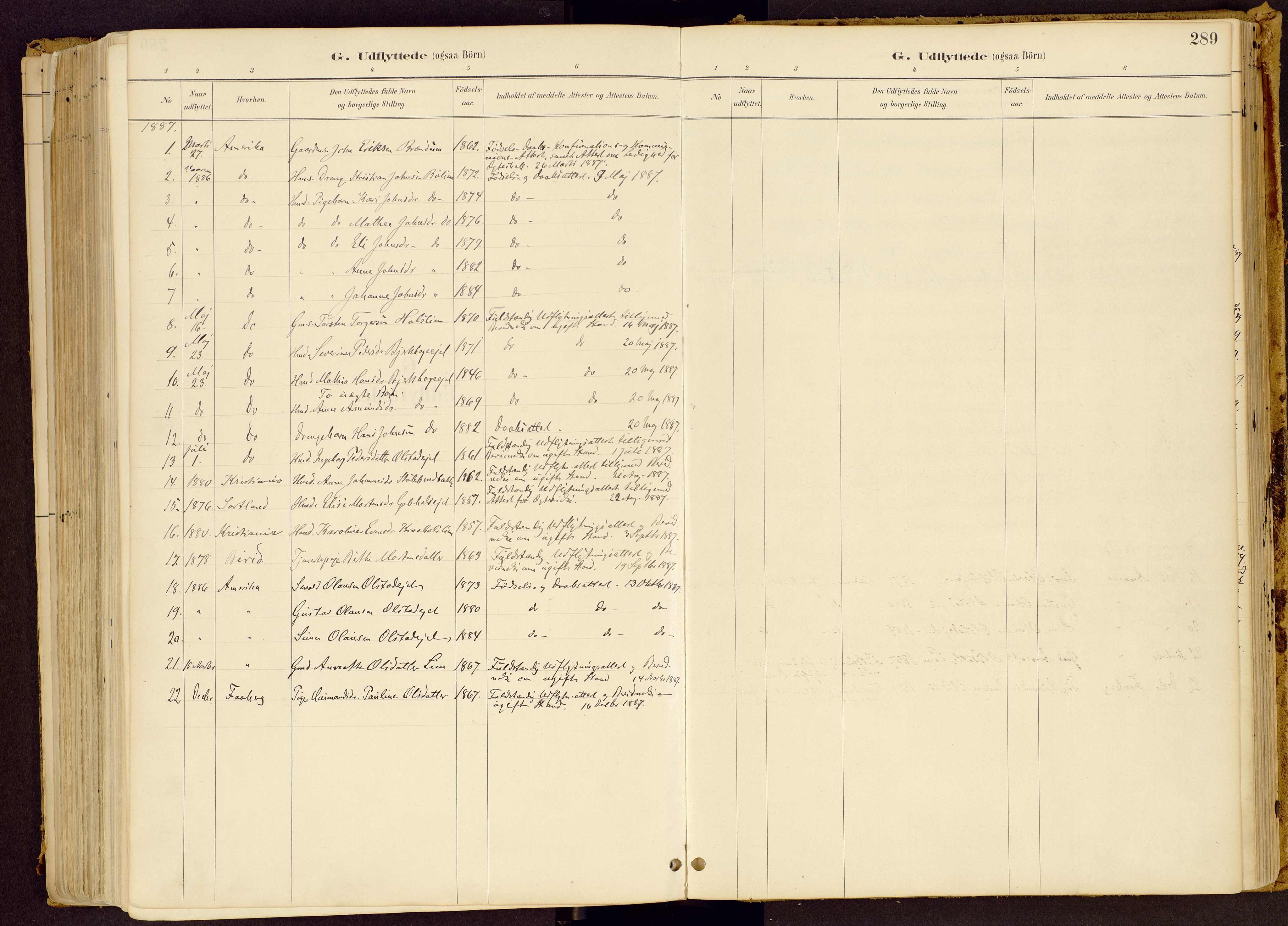 Vestre Gausdal prestekontor, SAH/PREST-094/H/Ha/Haa/L0001: Parish register (official) no. 1, 1887-1914, p. 289