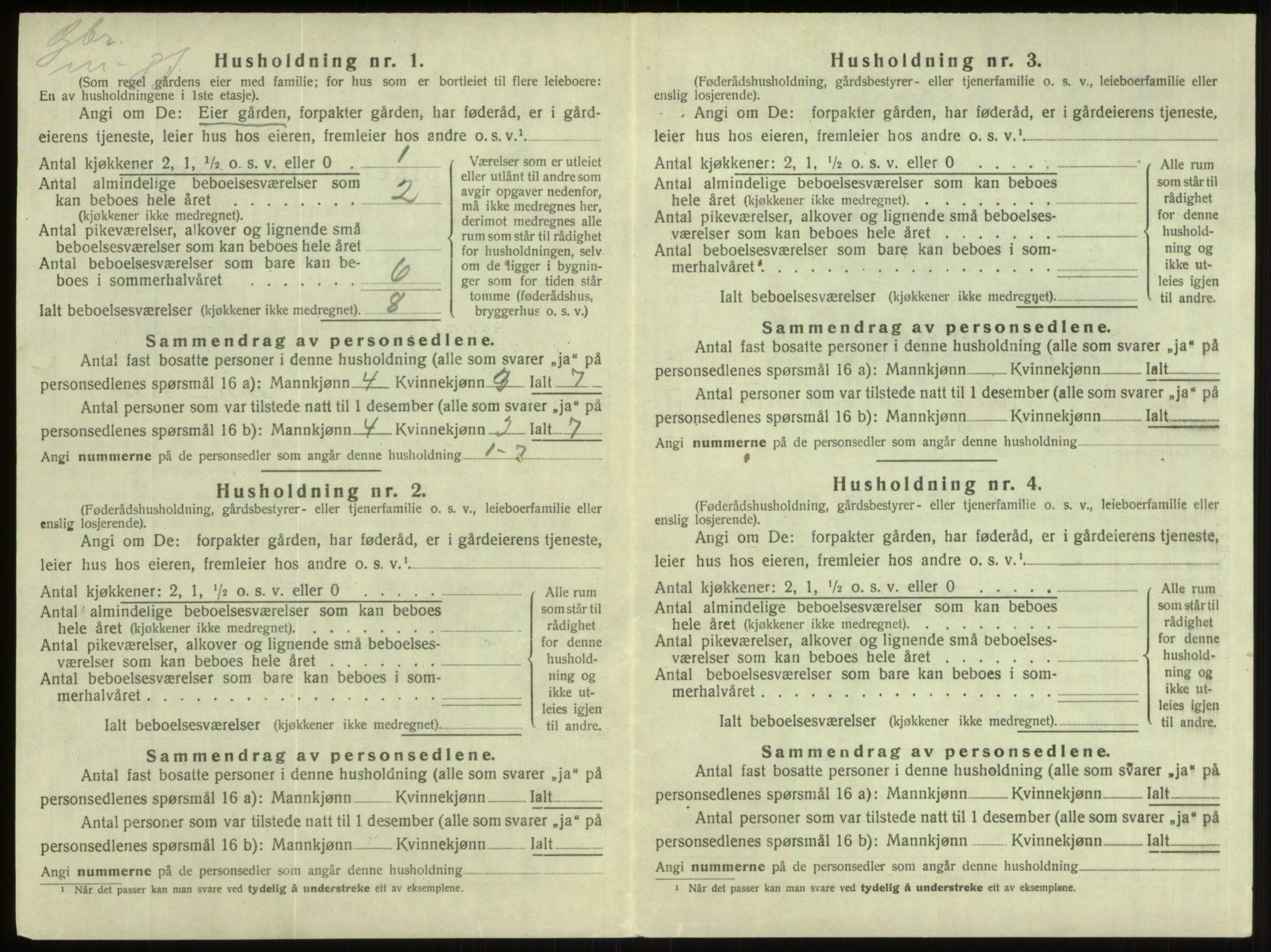 SAB, 1920 census for Gloppen, 1920, p. 657