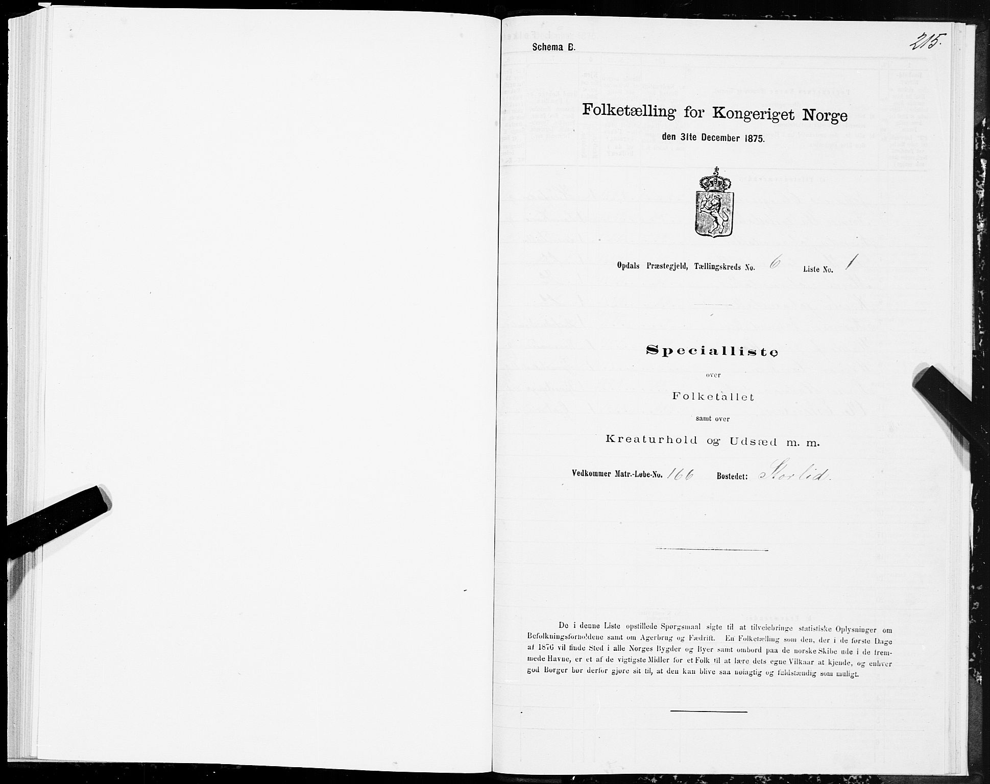 SAT, 1875 census for 1634P Oppdal, 1875, p. 3215