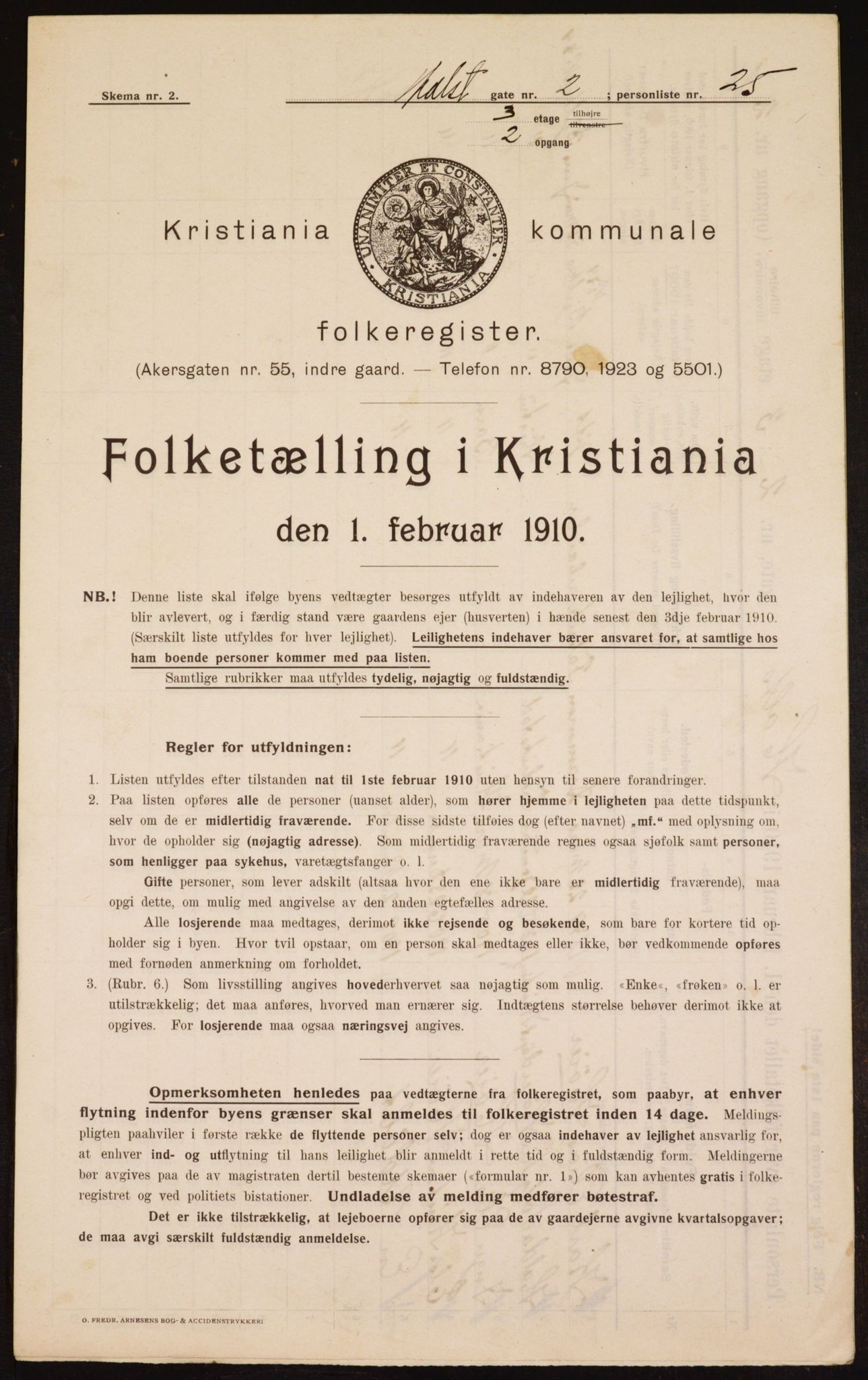 OBA, Municipal Census 1910 for Kristiania, 1910, p. 40119