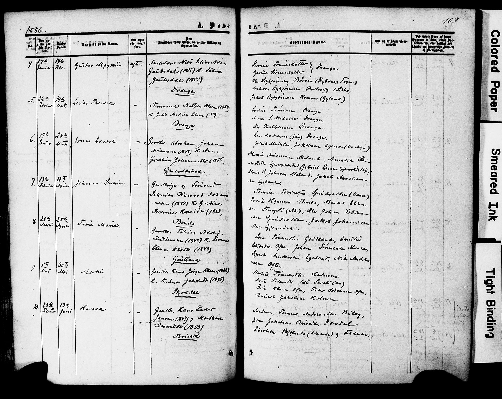 Herad sokneprestkontor, AV/SAK-1111-0018/F/Fa/Faa/L0005: Parish register (official) no. A 5, 1853-1886, p. 109