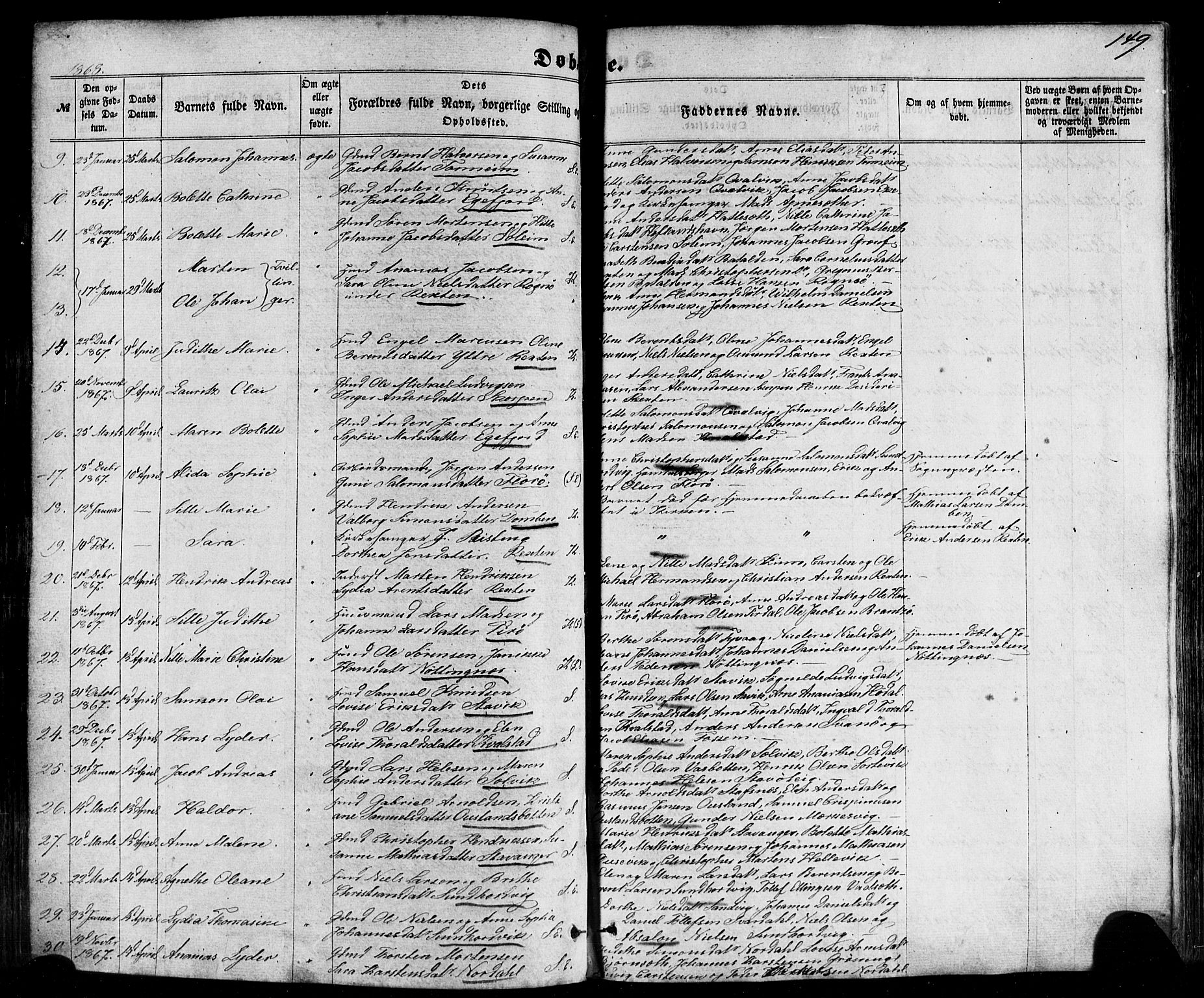 Kinn sokneprestembete, SAB/A-80801/H/Haa/Haaa/L0006: Parish register (official) no. A 6, 1857-1885, p. 149