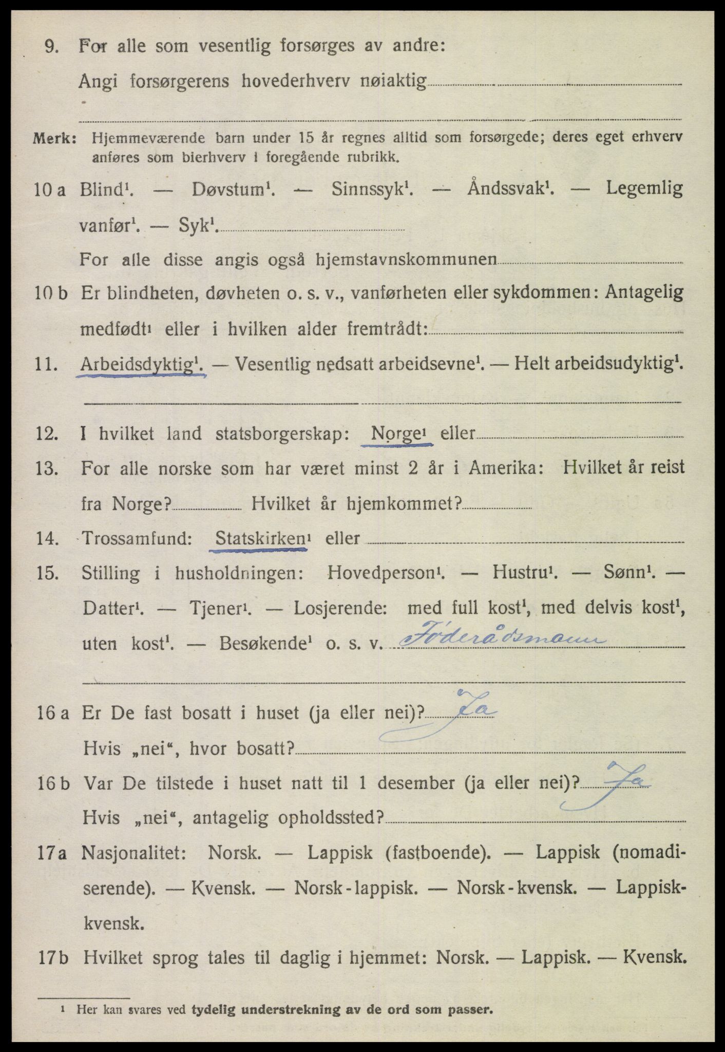 SAT, 1920 census for Verdal, 1920, p. 13250