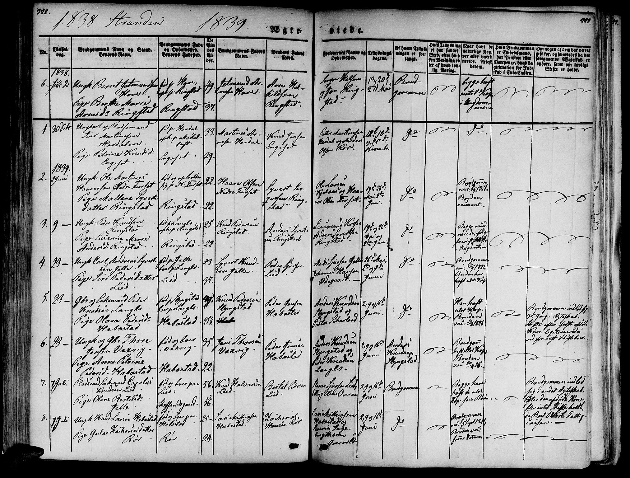 Ministerialprotokoller, klokkerbøker og fødselsregistre - Møre og Romsdal, SAT/A-1454/520/L0274: Parish register (official) no. 520A04, 1827-1864, p. 322-323