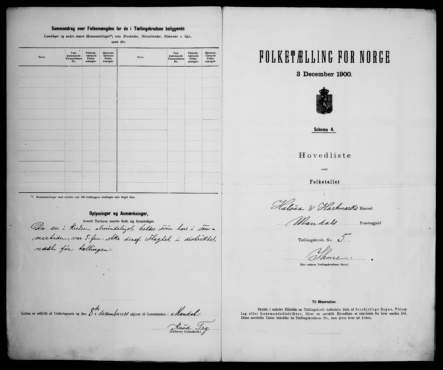 SAK, 1900 census for Halse og Harkmark, 1900, p. 25