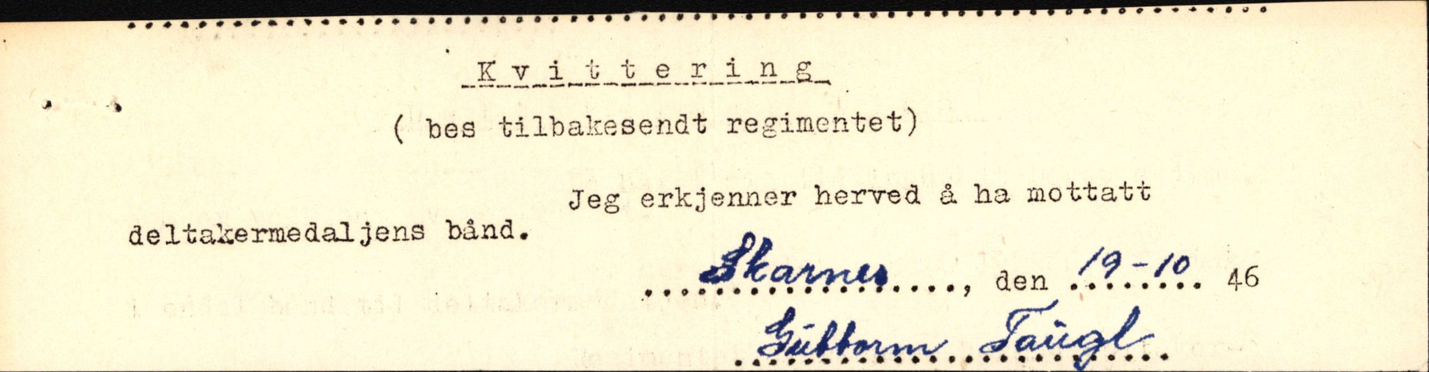 Forsvaret, Jegerkorpset - Akershus infantriregiment nr. 4, RA/RAFA-2947/D/Dd/L0056: DELTAKERMEDALJEN 2. VERDENSKRIG BOKS 4 N-Ø, 1945-1950, p. 844