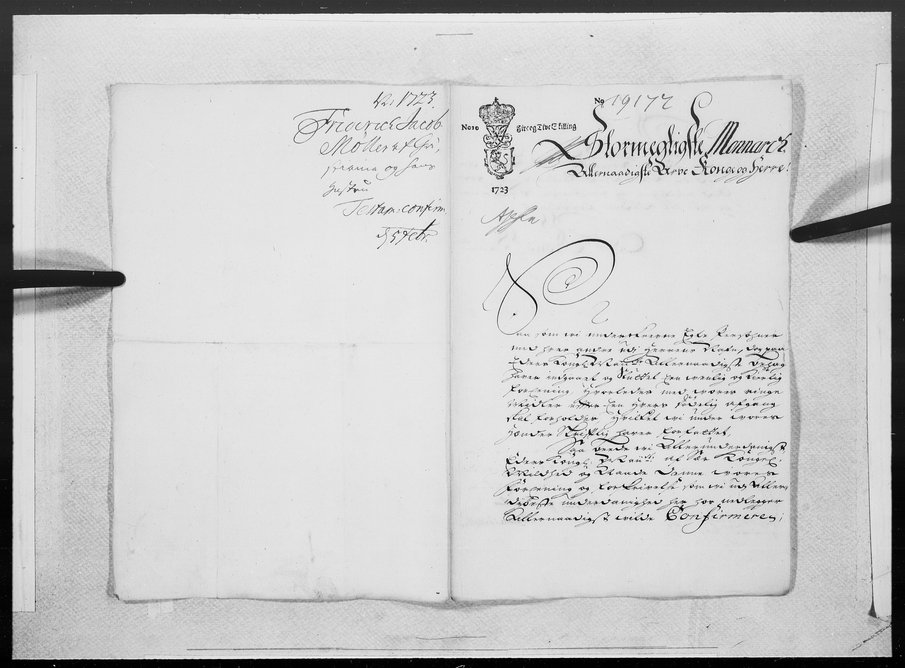 Danske Kanselli 1572-1799, RA/EA-3023/F/Fc/Fcc/Fcca/L0092: Norske innlegg 1572-1799, 1723, p. 100