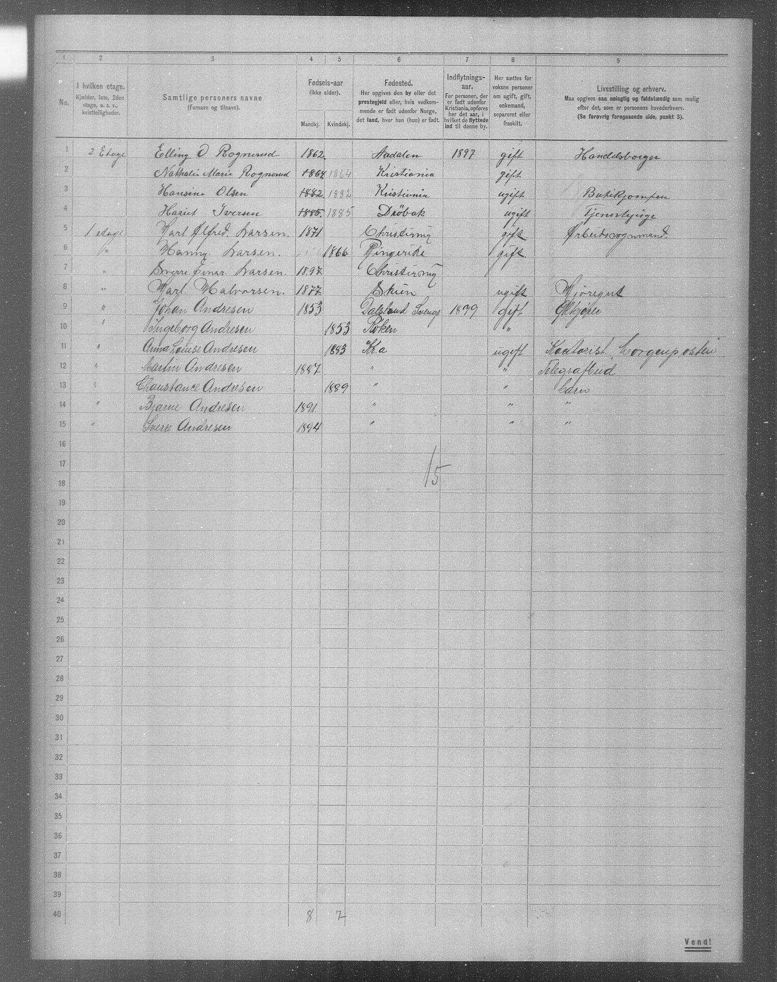 OBA, Municipal Census 1904 for Kristiania, 1904, p. 9864