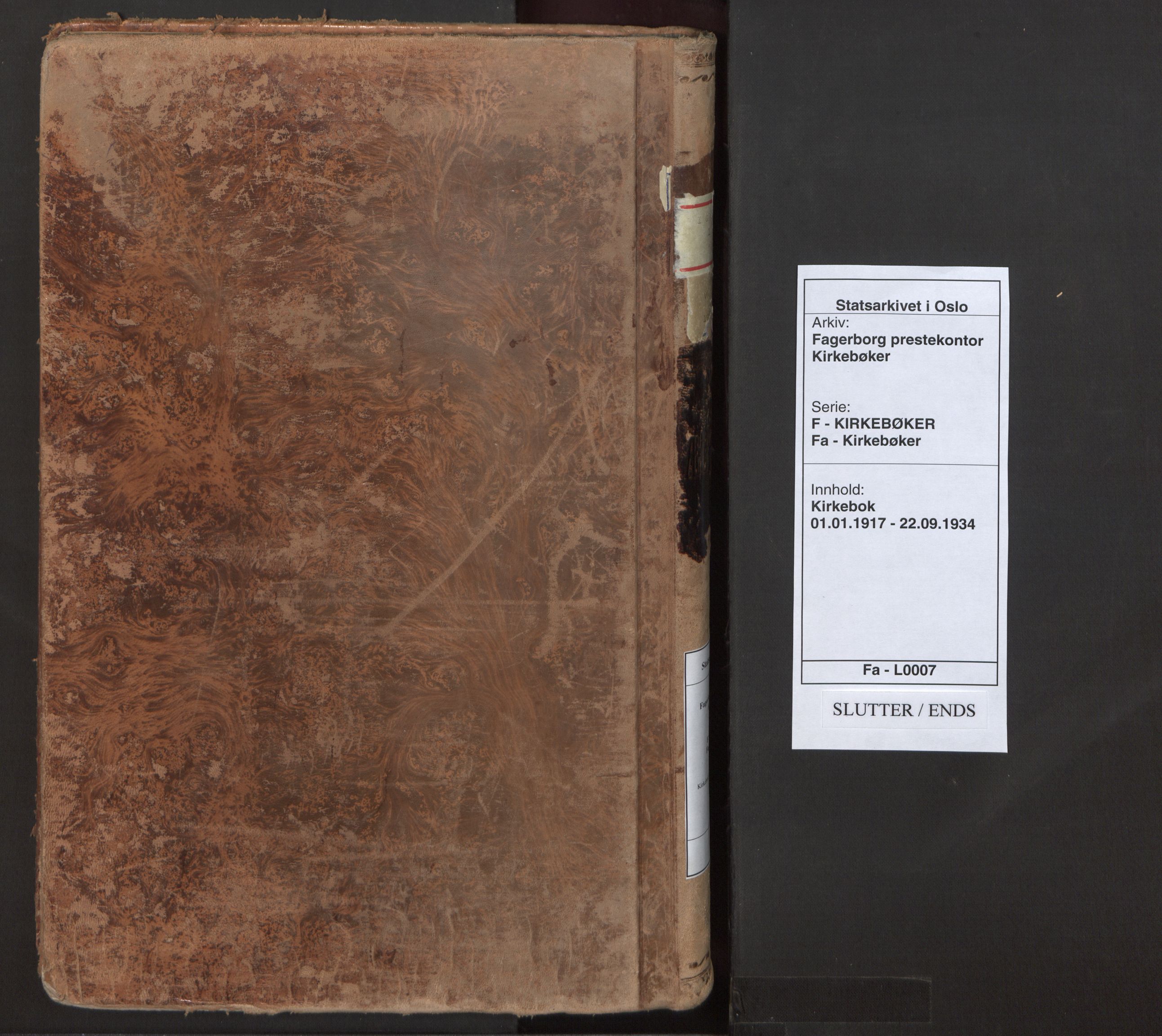 Fagerborg prestekontor Kirkebøker, AV/SAO-A-10844/F/Fa/L0007: Parish register (official) no. 7, 1917-1934
