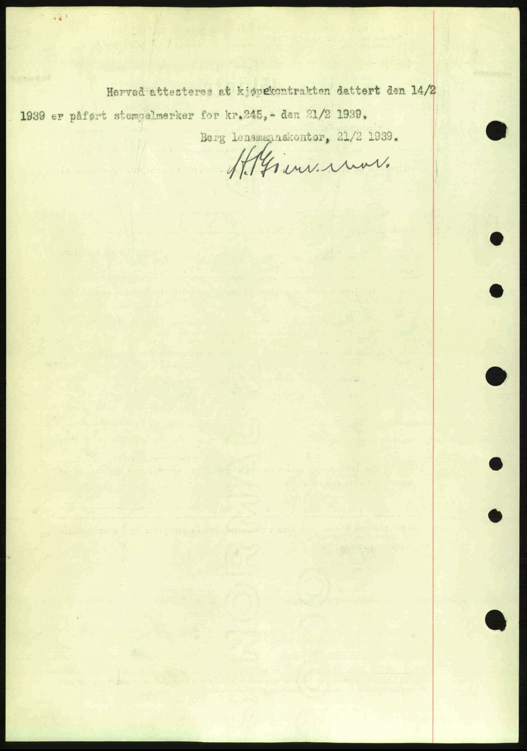 Idd og Marker sorenskriveri, AV/SAO-A-10283/G/Gb/Gbb/L0003: Mortgage book no. A3, 1938-1939, Diary no: : 444/1939