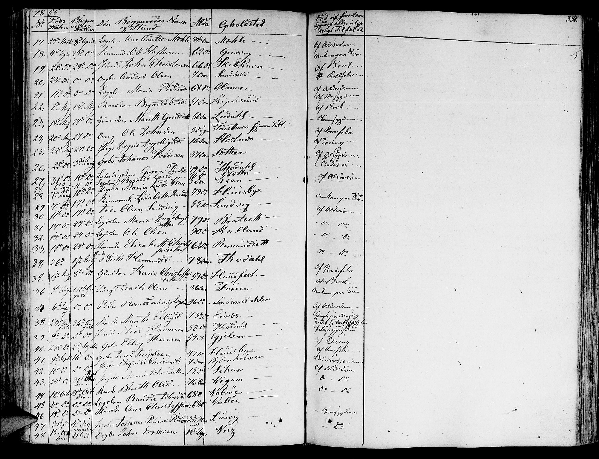 Ministerialprotokoller, klokkerbøker og fødselsregistre - Møre og Romsdal, AV/SAT-A-1454/578/L0904: Parish register (official) no. 578A03, 1836-1858, p. 351