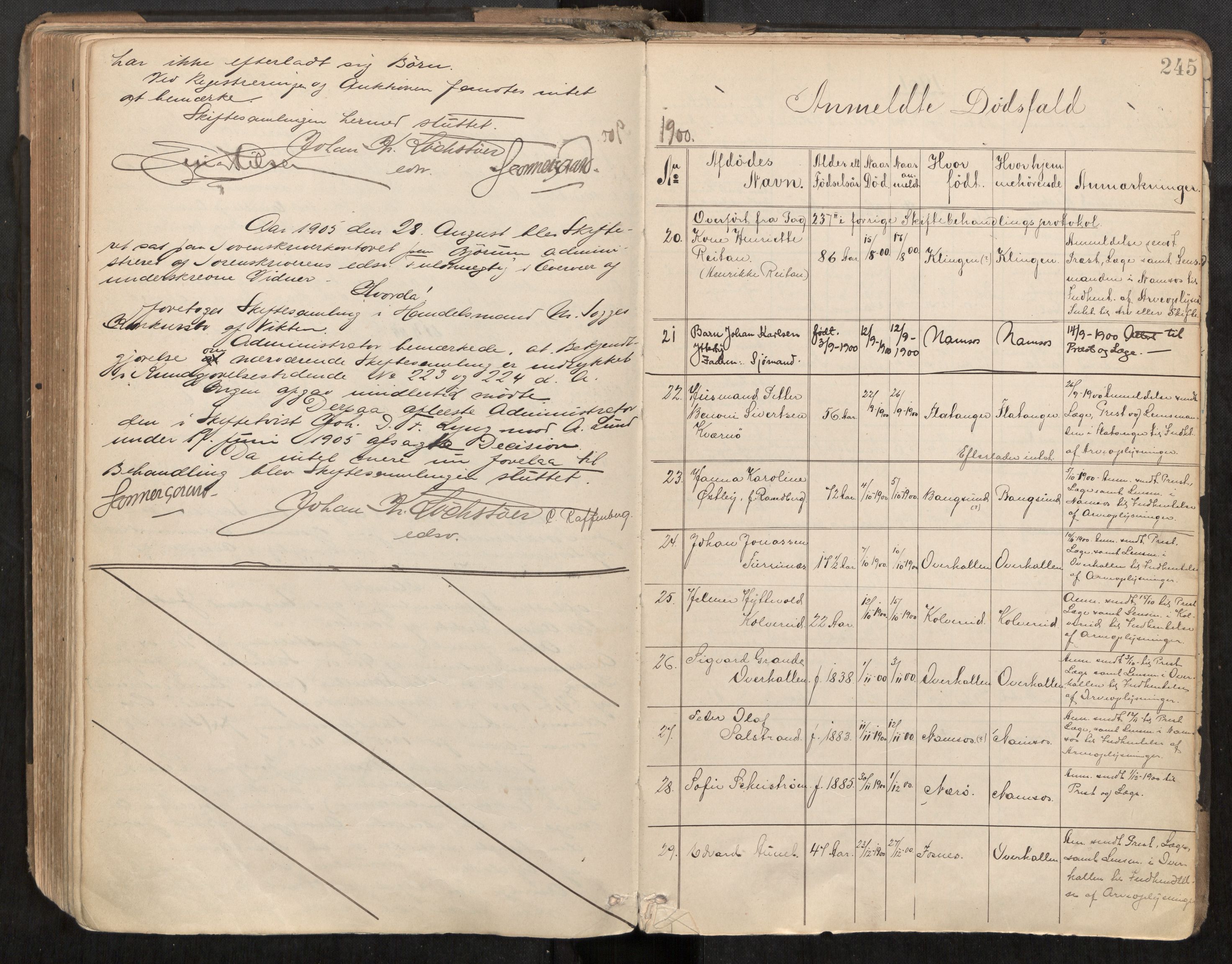 Namdal sorenskriveri, AV/SAT-A-4133/1/3/3B/L0007: Skiftebehandlingsprotokoll, 1899-1905, p. 245