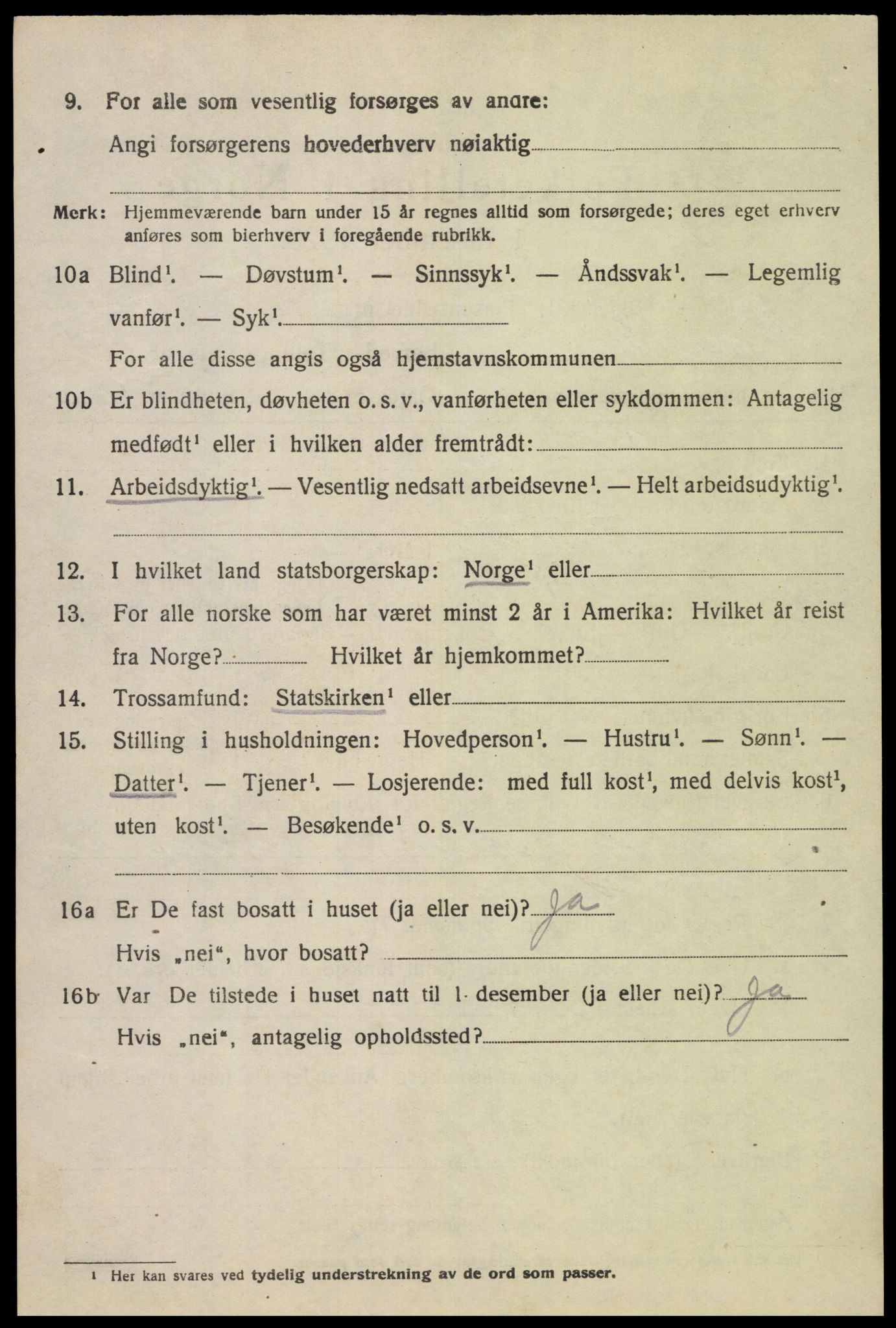 SAK, 1920 census for Øvre Sirdal, 1920, p. 730