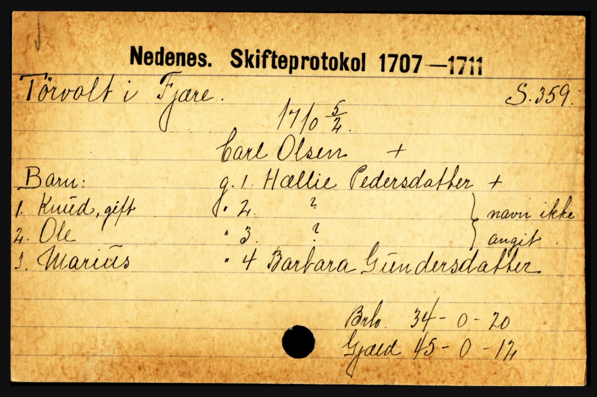 Nedenes sorenskriveri før 1824, AV/SAK-1221-0007/H, p. 31909