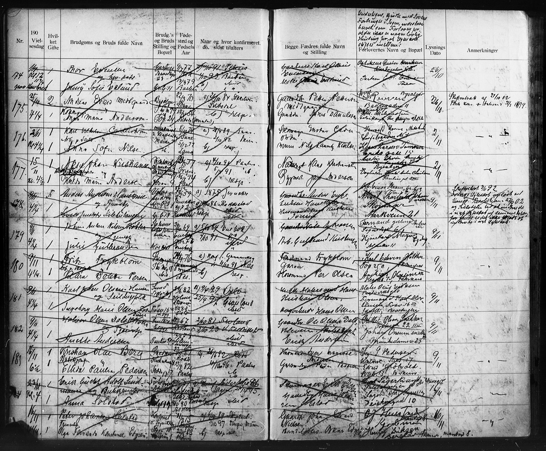 Paulus prestekontor Kirkebøker, AV/SAO-A-10871/H/Ha/L0001: Banns register no. 1, 1902-1914