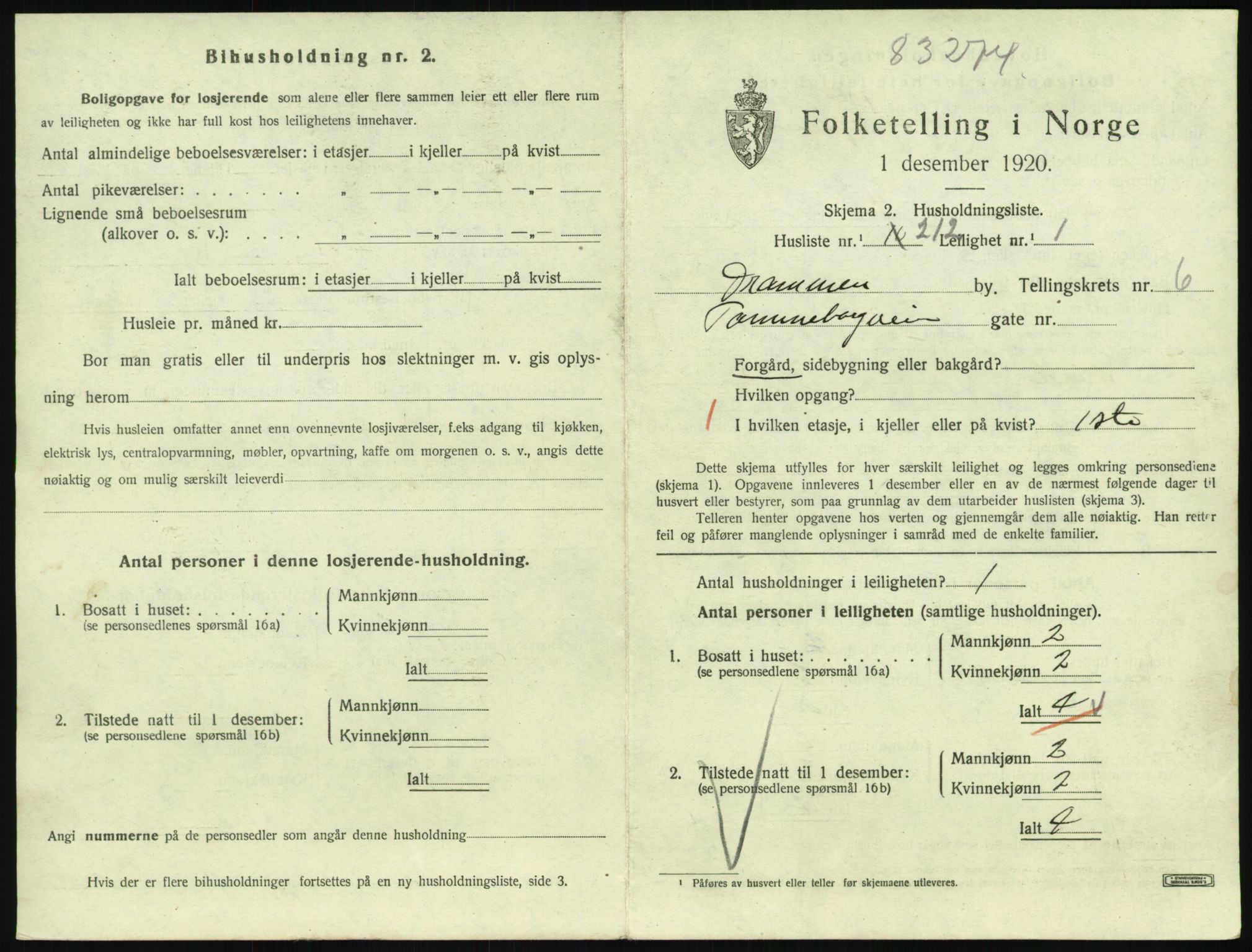 SAKO, 1920 census for Drammen, 1920, p. 12359