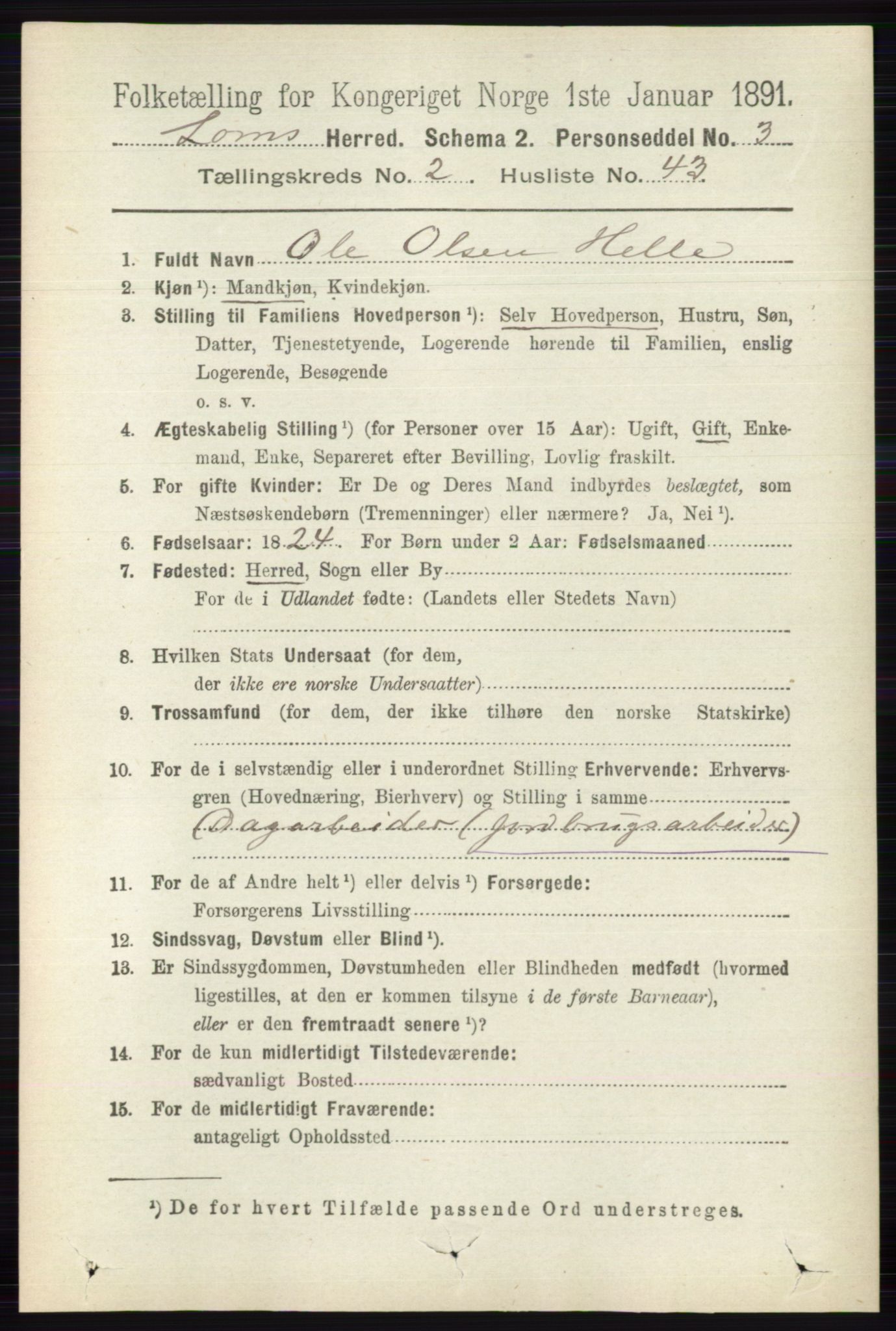 RA, 1891 census for 0514 Lom, 1891, p. 1080