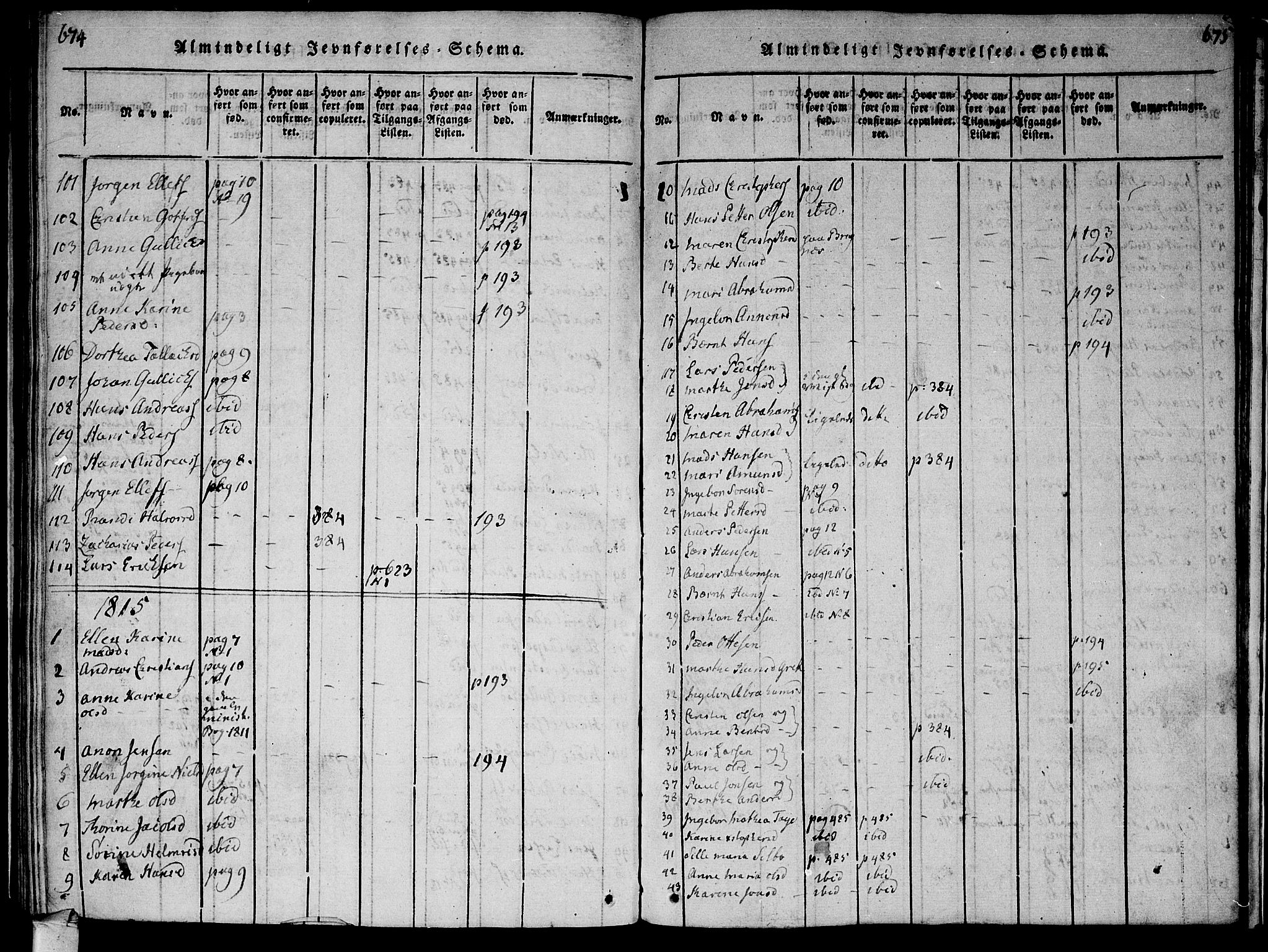 Røyken kirkebøker, AV/SAKO-A-241/F/Fa/L0004: Parish register (official) no. 4, 1814-1832, p. 674-675