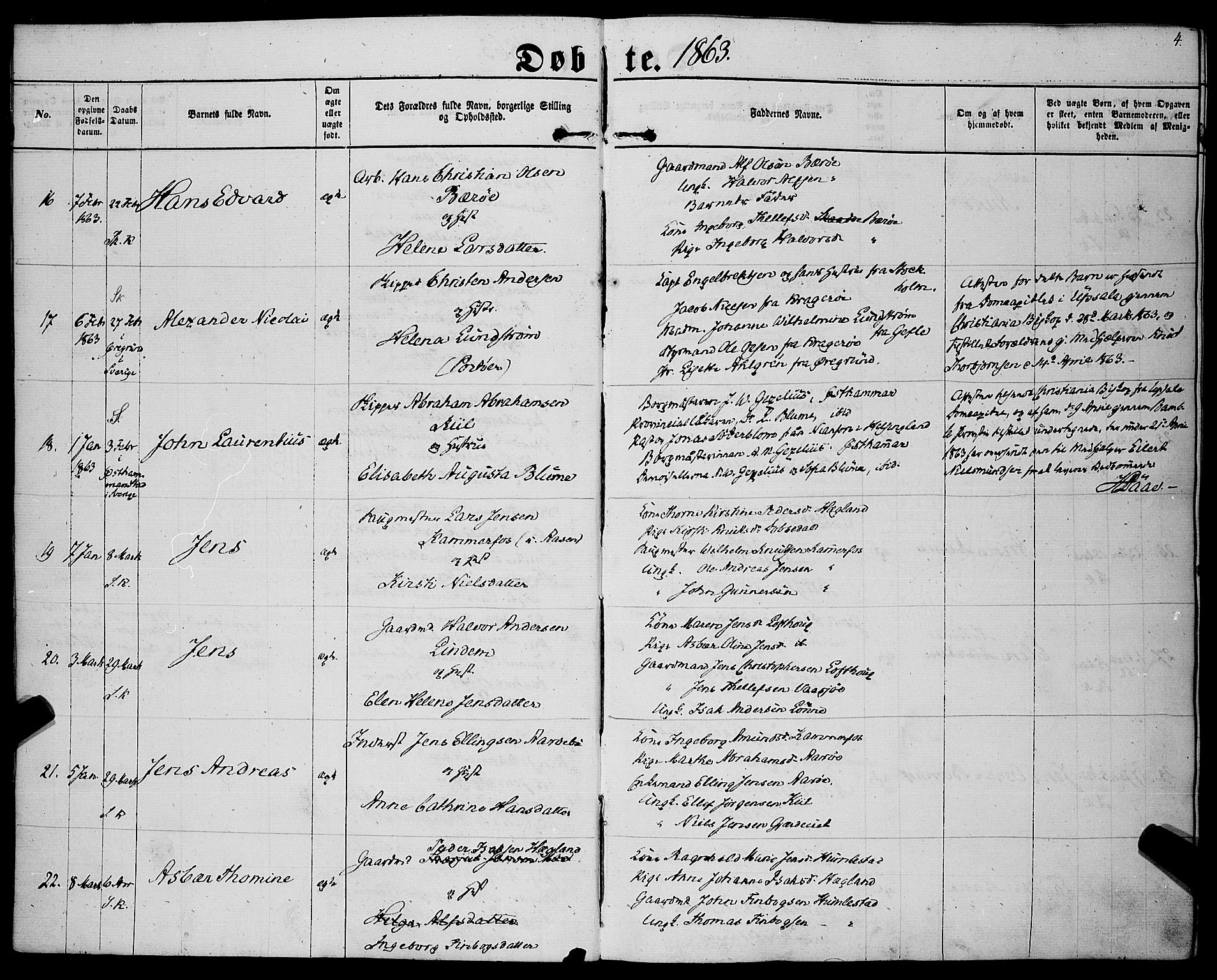 Sannidal kirkebøker, AV/SAKO-A-296/F/Fa/L0011: Parish register (official) no. 11, 1863-1873, p. 4