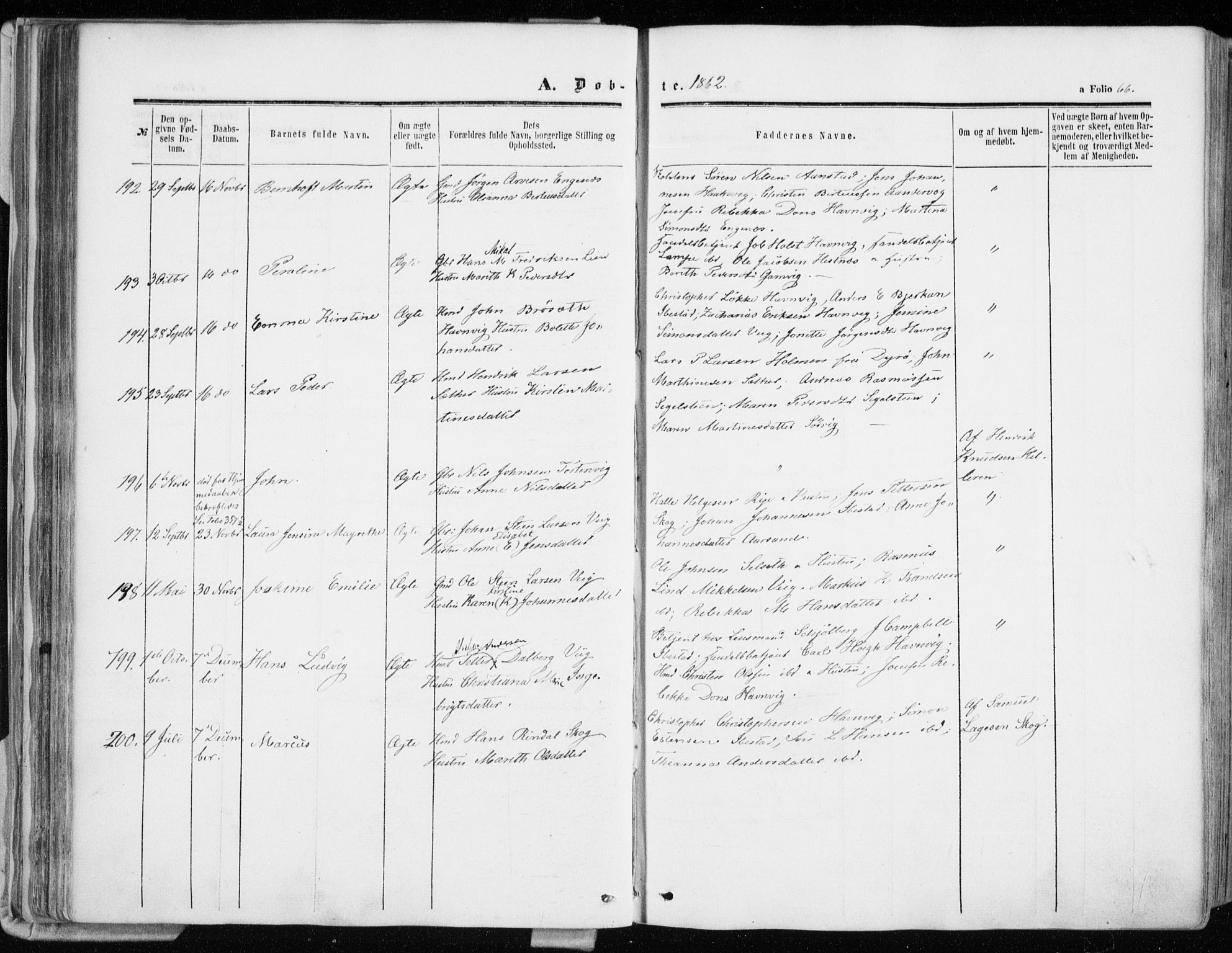 Ibestad sokneprestembete, SATØ/S-0077/H/Ha/Haa/L0009kirke: Parish register (official) no. 9, 1859-1868, p. 66