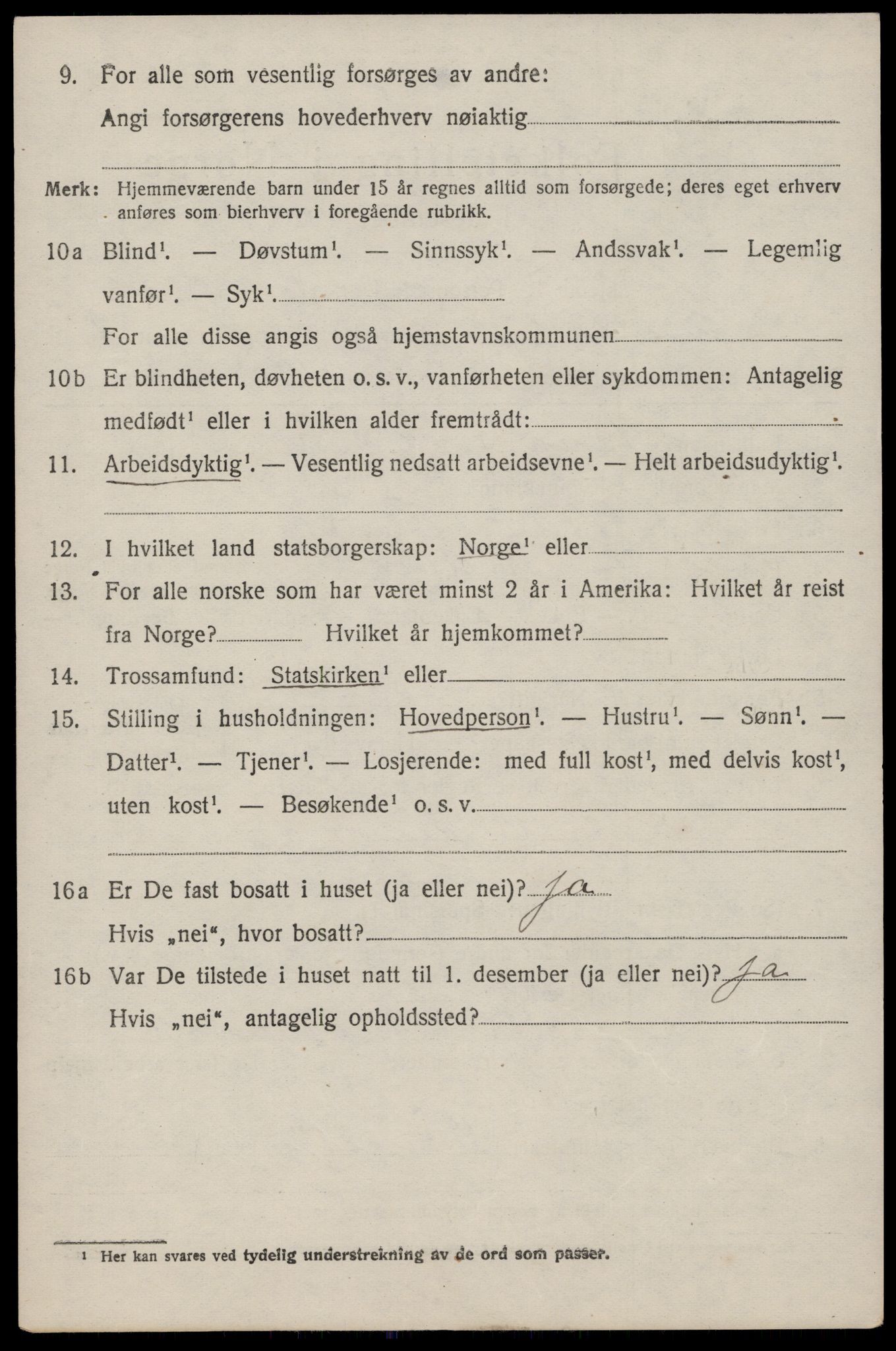 SAST, 1920 census for Avaldsnes, 1920, p. 1450