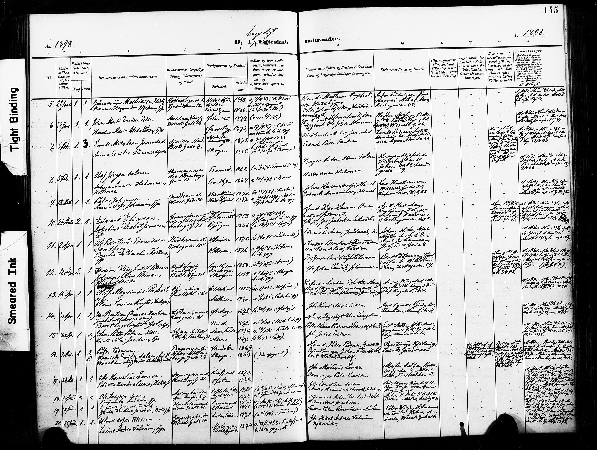 Ministerialprotokoller, klokkerbøker og fødselsregistre - Sør-Trøndelag, SAT/A-1456/604/L0198: Parish register (official) no. 604A19, 1893-1900, p. 145
